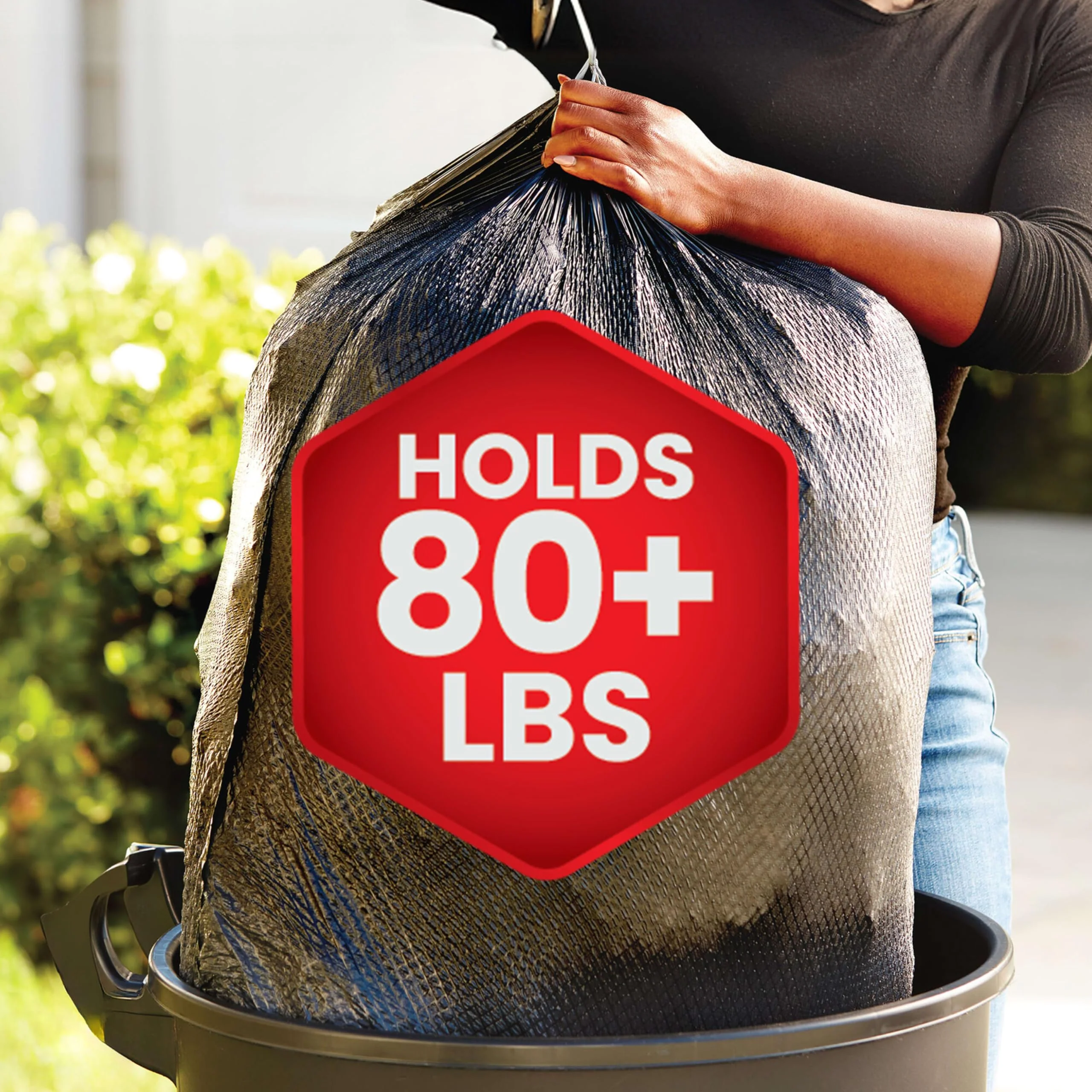 Glad Large 30 Gallon Trash Bags, Unscented Heavy Duty Garbage Bags, Forceflex with Drawstring, 68 Count (Packaging May Vary) - Image 7