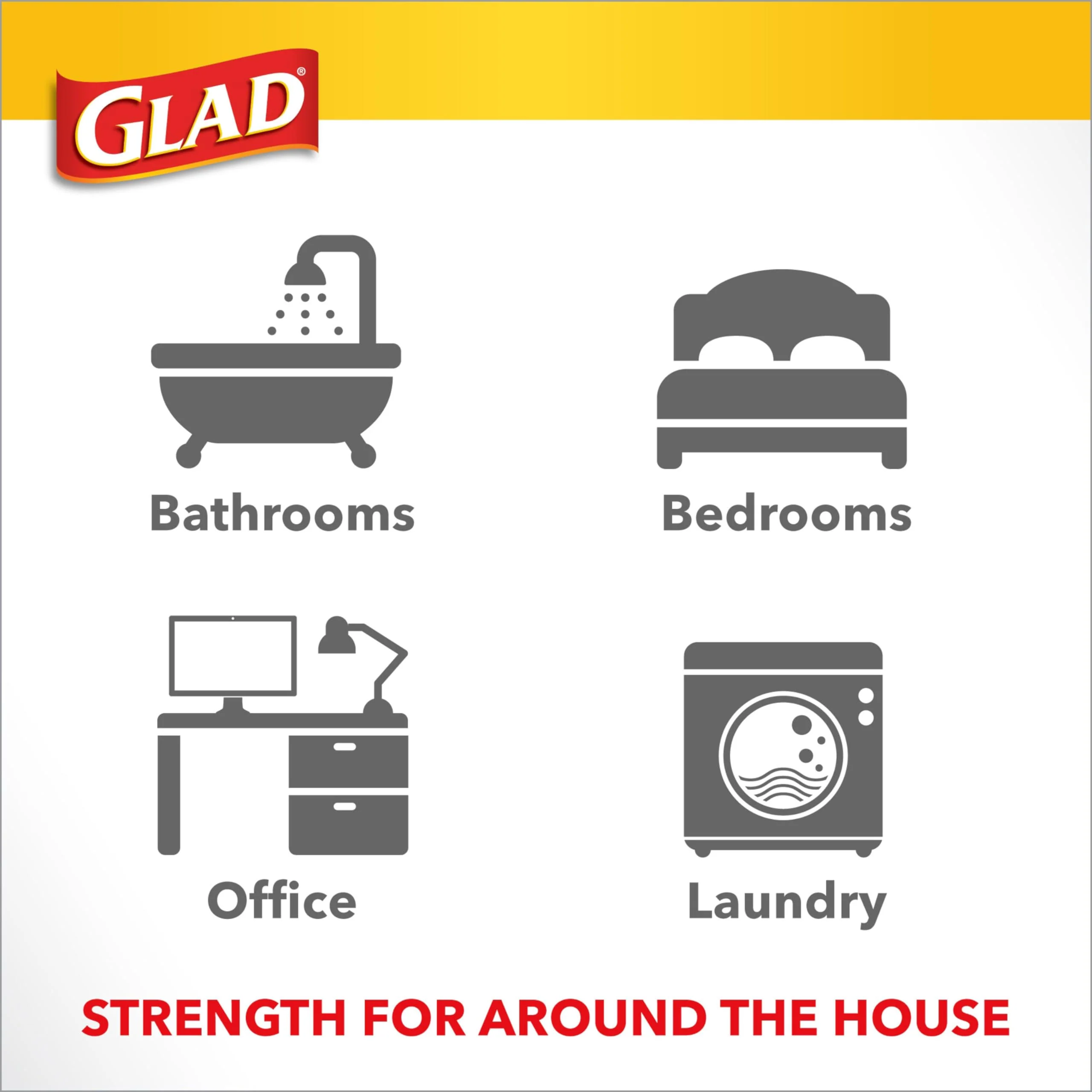 Glad Small Trash Bags 4 Gallon, Lemon Fresh Bleach Garbage Bags, Odor Resistant with Drawstring, 80 Count - Image 23