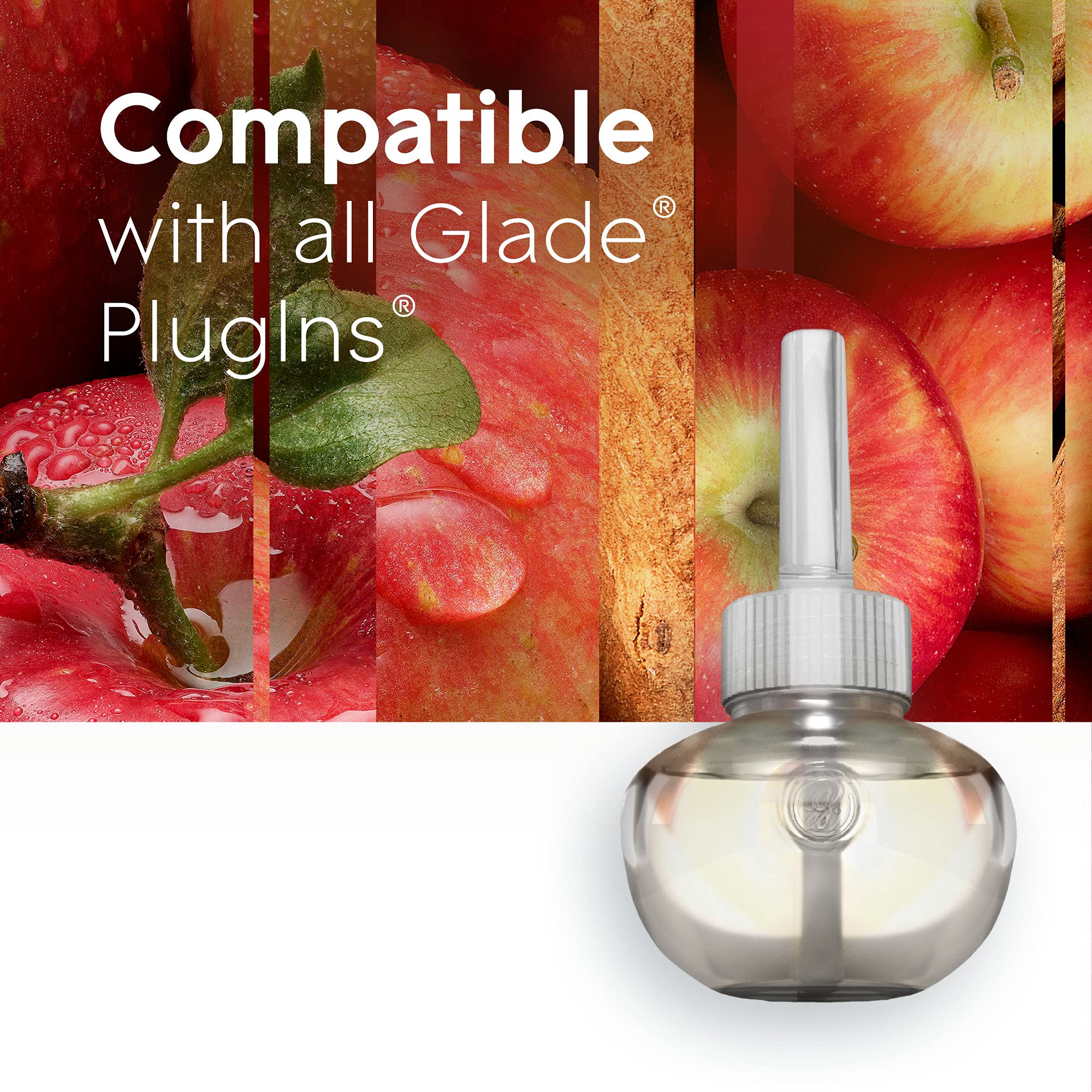 Glade PlugIns Refills Air Freshener, Scented and Essential Oils for Home and Bathroom, Apple Cinnamon, 6.7 Fl Oz, 10 Count (Packaging May Vary) - Image 4