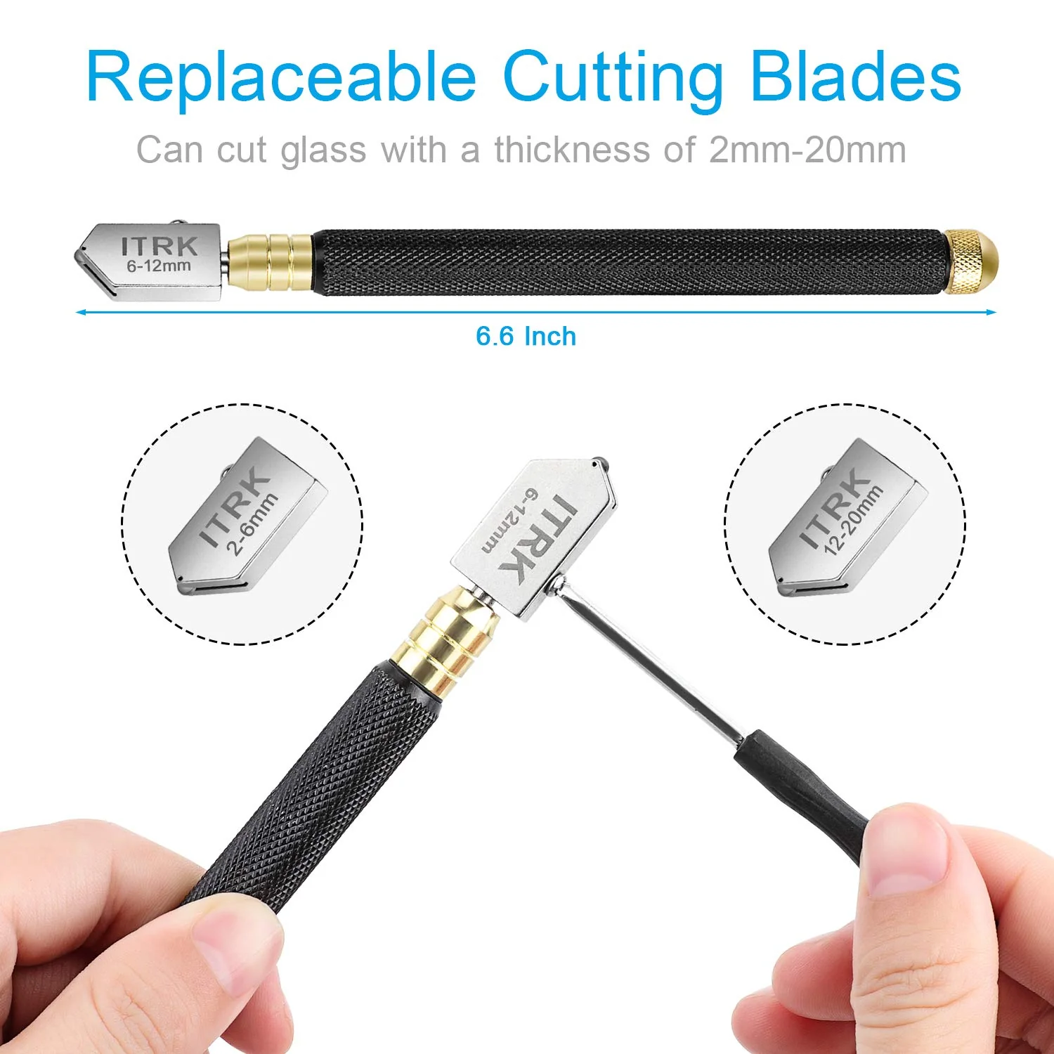 Glass Cutter 2mm-20mm, Upgrade Glass Cutter Tool, Pencil Style Oil Feed Carbide Tip for Glass Cutting/Tiles/Mirror/Mosaic. - Image 11