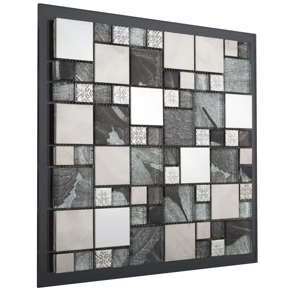 Glass Saturn-Mosaic Modular Silver Tile Jupiter Bathroom Kitchen 300x300mm - Image 7