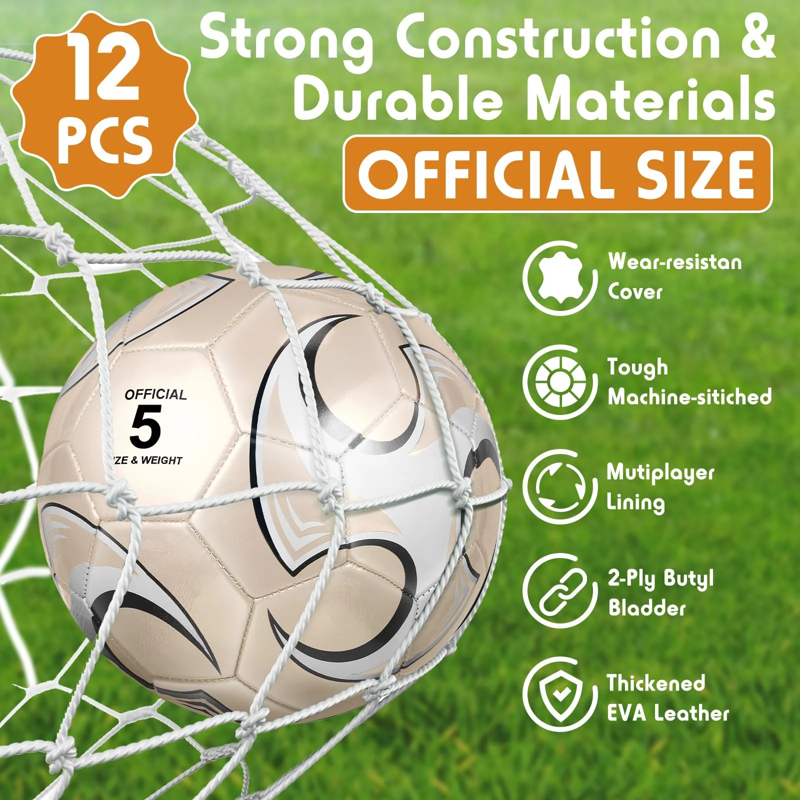 Glimin 12 Pcs Operation Christmas Deflated Soccer Balls Size 5/4 Bulk with Pump Drawstring Bag for Official Soccer Sport Christian Charity Donation Xmas Gift () - Image 5
