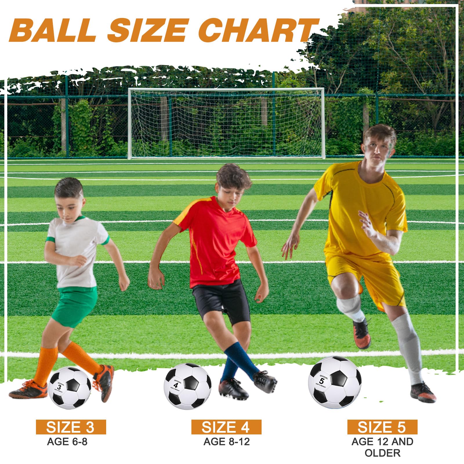 Glimin 6 Pcs Operation Christmas Soccer Ball Bulk with Pump Needles, Size 3 4 5 Deflated Soccer Ball Gift for Youth Adult Game Training Practice Christian Charity Donation Supplies(Size 3,Classic) - Image 5