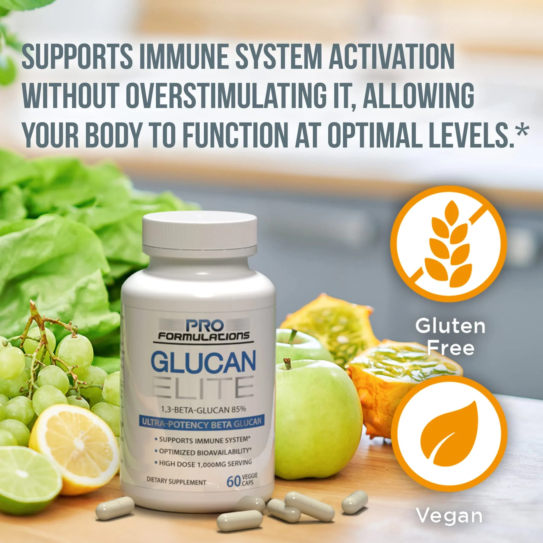 Glucan Elite – 85% Beta 1,3D Glucan 500mg - 60 vcaps | 85% Minimum Active 1,3 Linkage Ultra-Potency Beta Glucan – Highest Bioavailability with BGF-Immune (Pack of 3) - Image 3