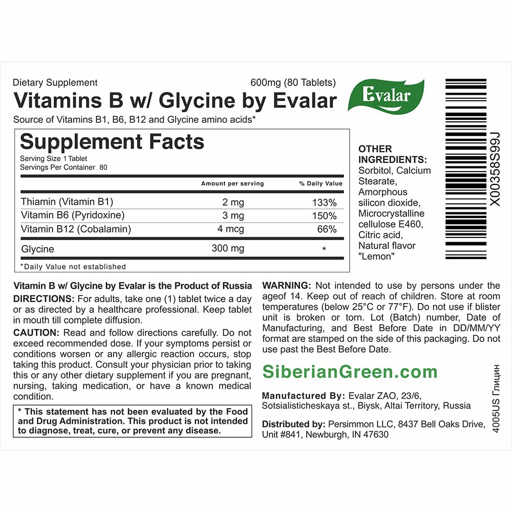 Glycine Forte Evalar 60 Tabs - Image 4
