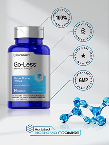 Go Less Bladder Control Pills | 90 Capsules | Maximum Strength for Women and Men | Non-GMO & Gluten Free Formula | by Horbaach - Image 4
