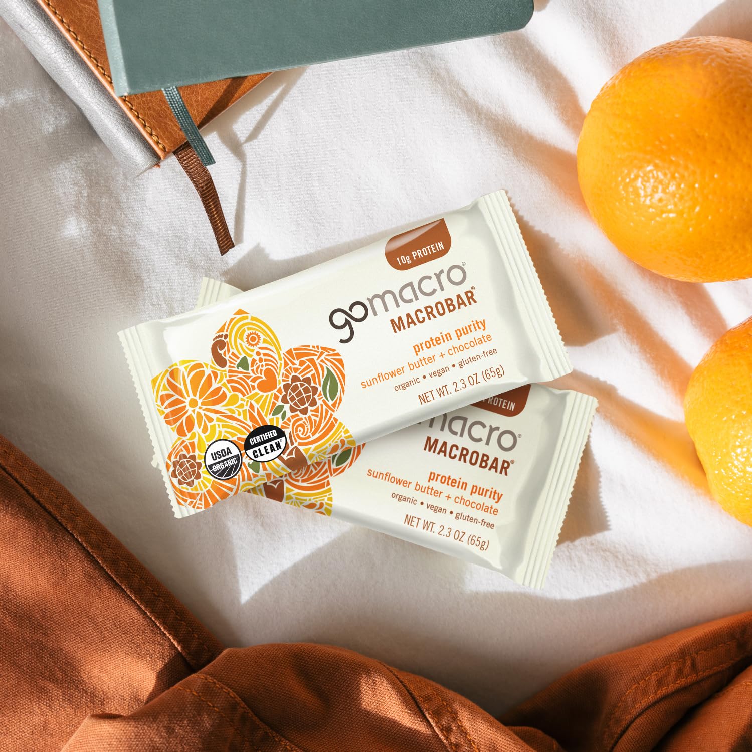 GoMacro MacroBar Organic Vegan Protein Bars - Sunflower Butter + Chocolate (2.3 Ounce Bars, 12 Count - Image 4