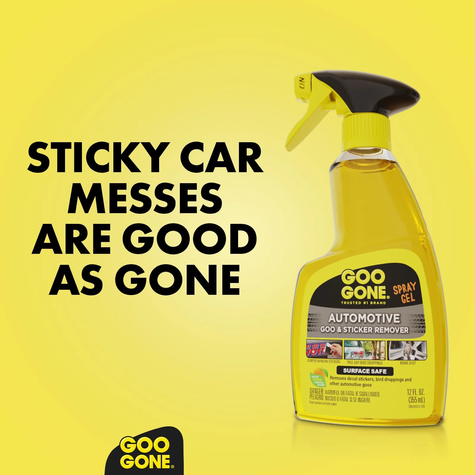 Goo Gone Automotive - Cleans Auto Interiors/ Bodies and Rims, Removes Bugs & Stickers - 12 Fl. Oz. - Image 3