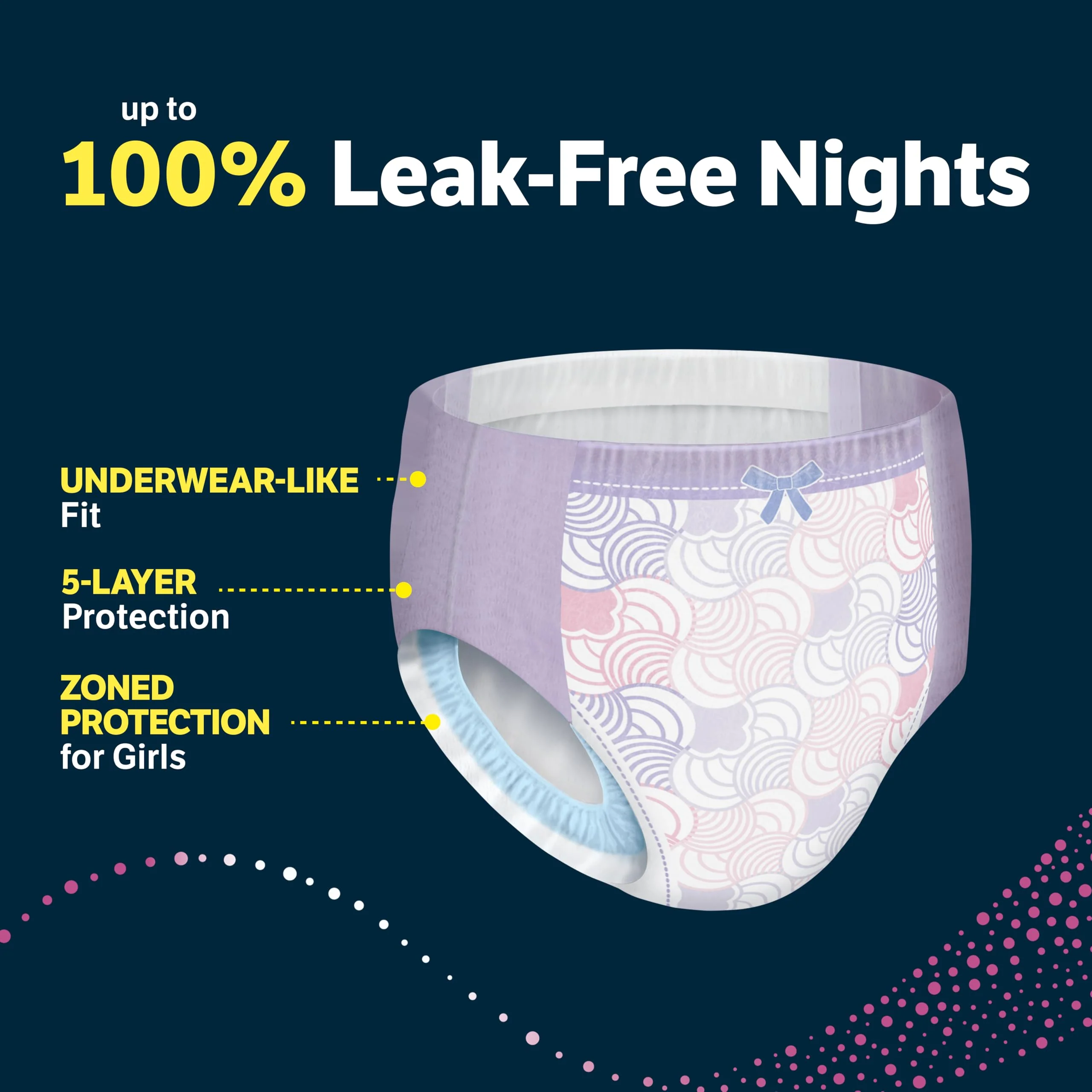 Goodnites Girls' Nighttime Bedwetting Underwear, Size Large (68-95 lbs), 75 Ct (3 Packs of 25), Packaging May Vary - Image 7