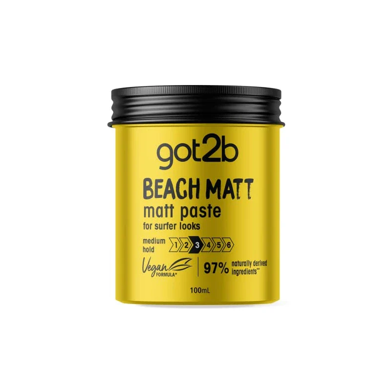 Got2b BeachMatt Matt Paste, Medium Hold, For Surfer Looks, 100mL - Image 2