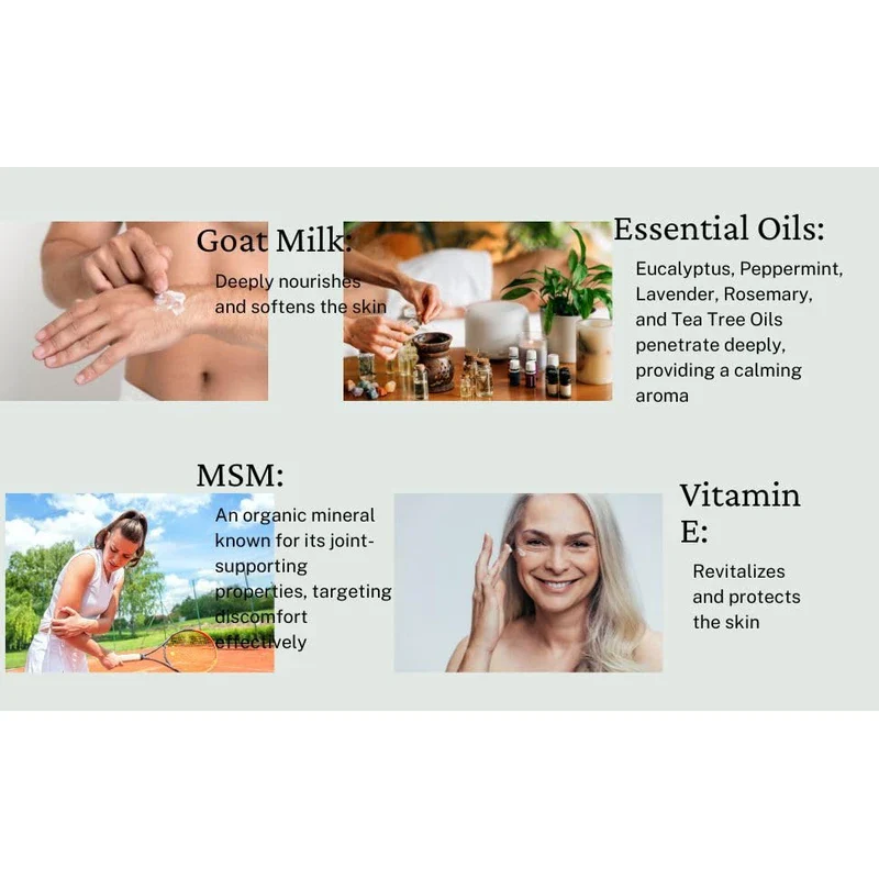 Grace Harbor MSM Cream Extra Strength - Nourishing Skin, Muscle, and Joint Therapy – Goat Milk, Essential Oils, Vitamin E – Non-Greasy Whole Body Rub – Made with Prayer in USA - 4 Ounce - Image 3