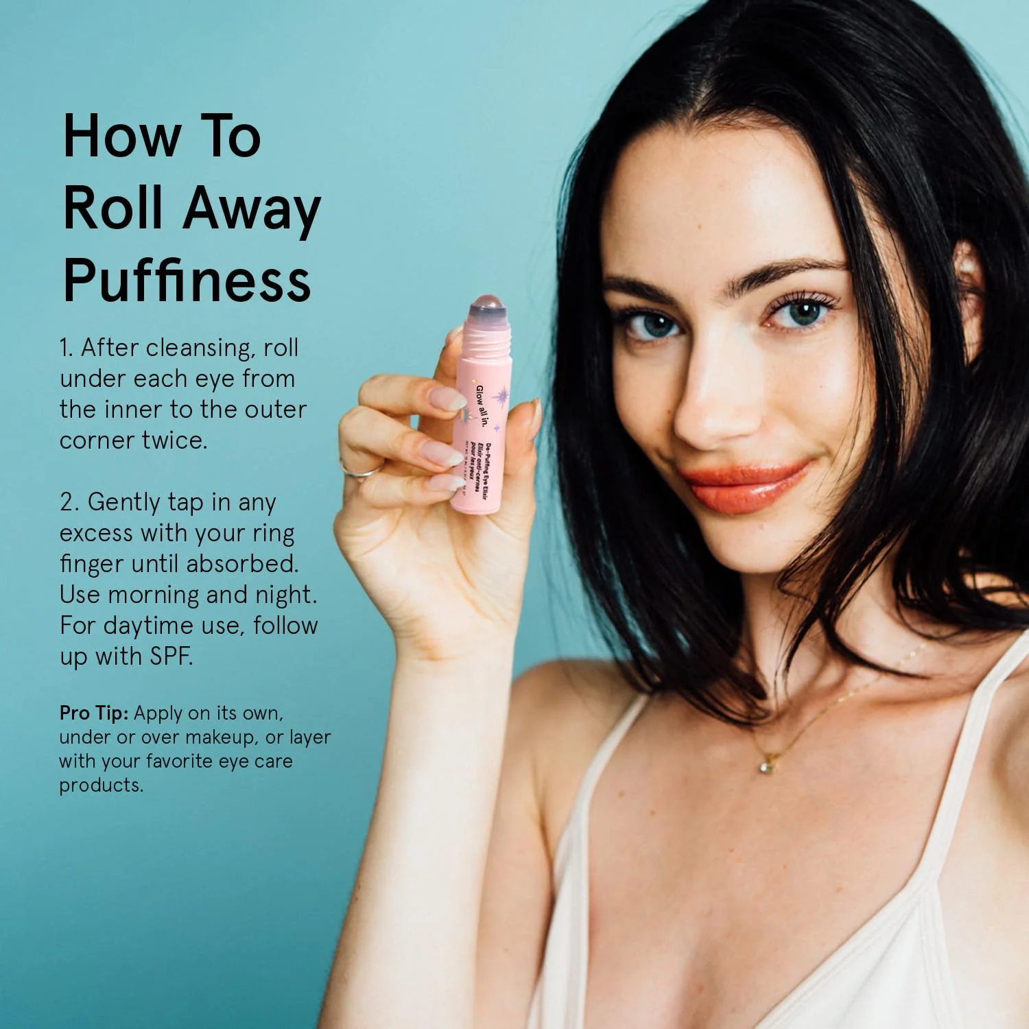 grace & stella Award Winning Under Eye Brightener Roller - Airplane Travel Essentials - Retinol & Caffeine Eye Serum for Puffiness, Dark Circles, Wrinkles - Vegan Skincare (15ml / 0.51floz) - Image 5