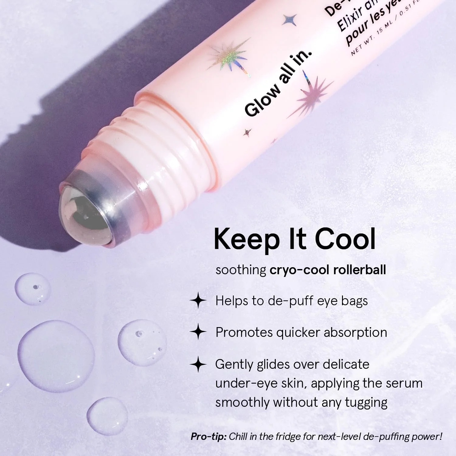 grace & stella Award Winning Under Eye Brightener Roller - Airplane Travel Essentials - Retinol & Caffeine Eye Serum for Puffiness, Dark Circles, Wrinkles - Vegan Skincare (15ml / 0.51floz) - Image 9