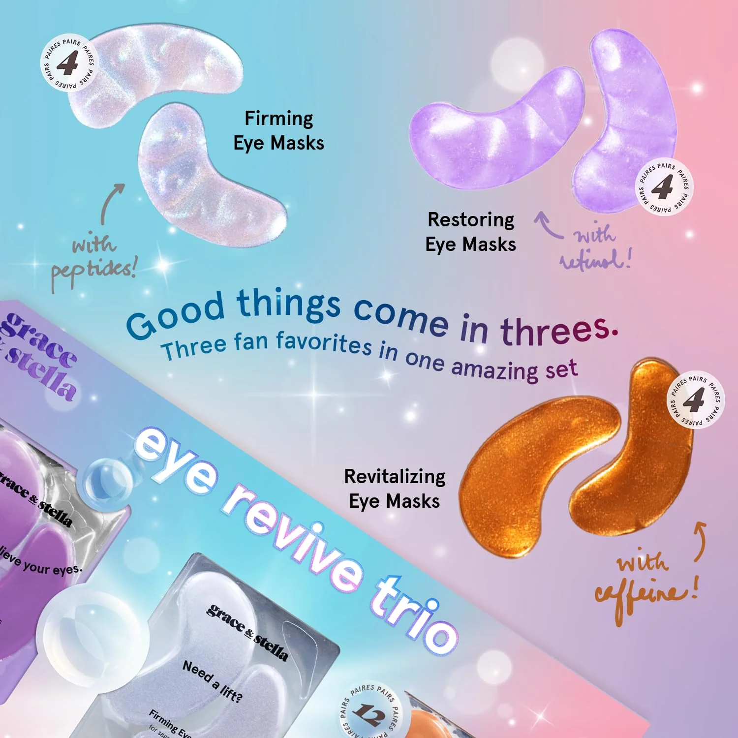 grace & stella Under Eye Patches (12 pairs) Eye Masks for Dark Circles and Puffiness - Stocking Stuffers for Women, Christmas Gifts, Birthday Gifts, Bachelorette Party Favors, Bridesmaid Proposal Gift - Image 9
