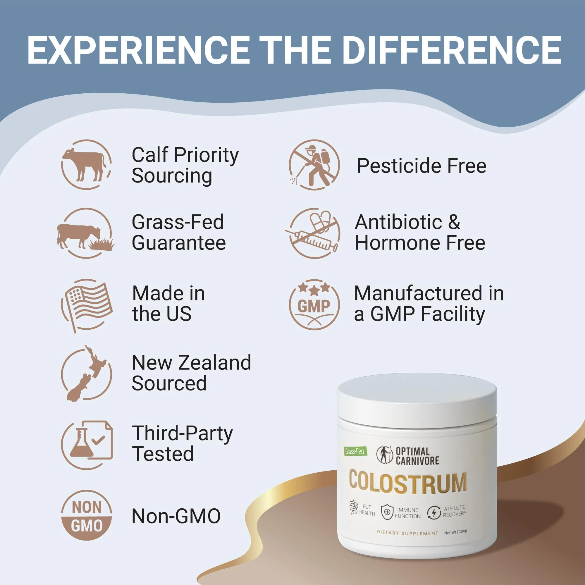 Grass Fed Colostrum Powder, Unflavored Bovine Colostrum for Humans, Colostrum Supplement Powder for Gut Health, Immune Support & Muscle Recovery, 120 grams, Colostrum Powder Grass Fed - Image 7