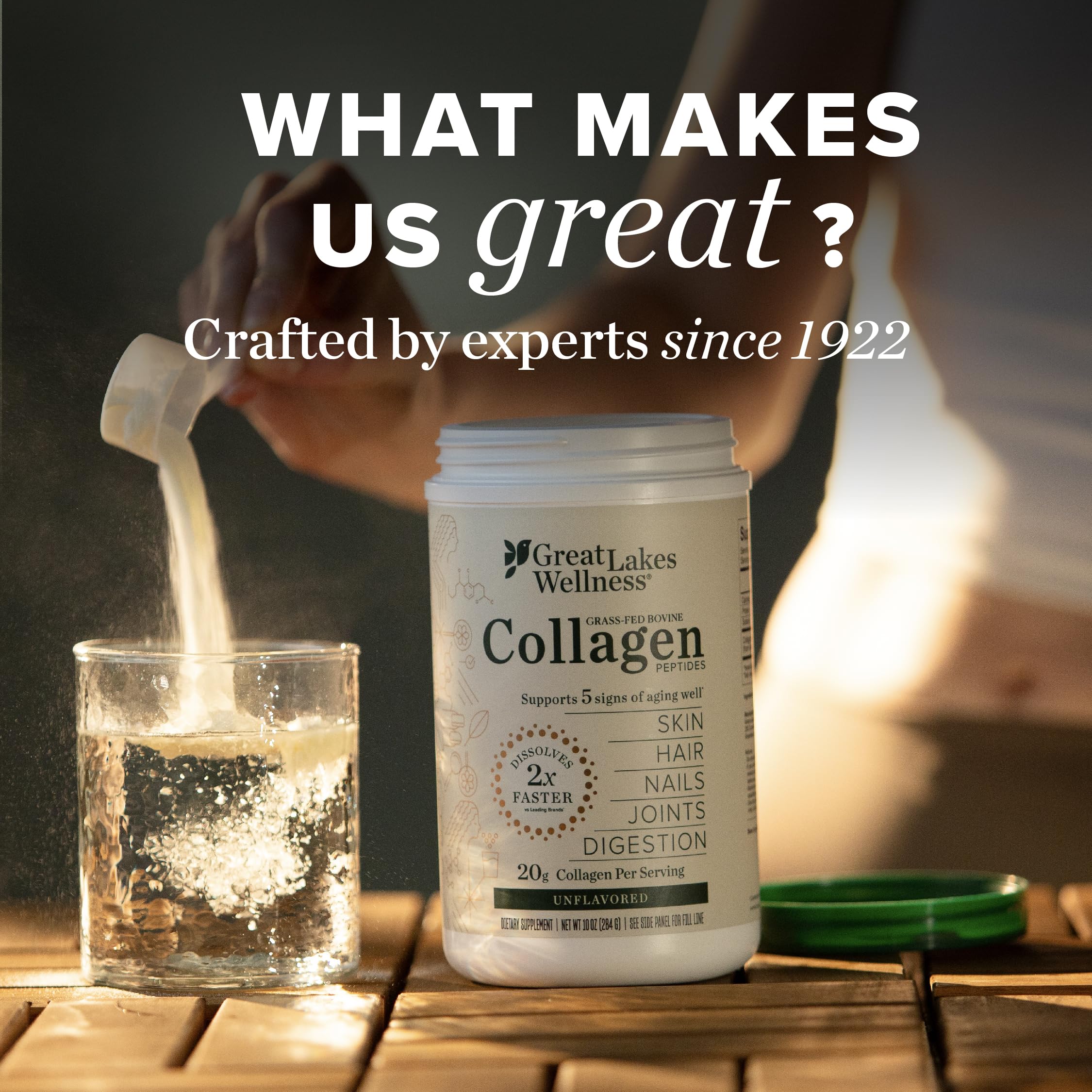 Great Lakes Wellness Collagen Peptides Powder for Skin, Hair, Nails, Joints & Digestion - Unflavored - Quick Dissolve Hydrolyzed, Non-GMO, Keto, Kosher - 16oz - Image 5