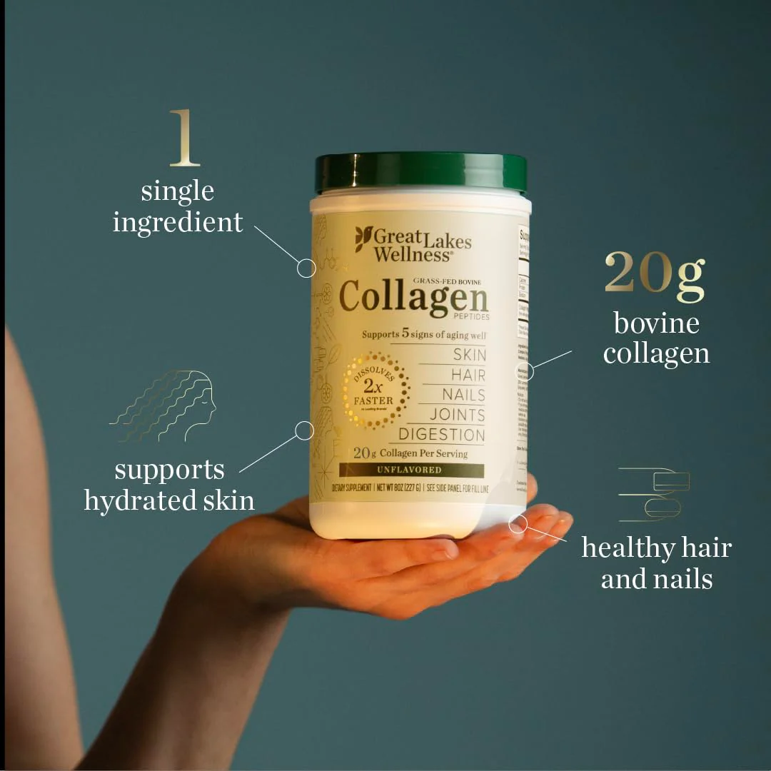 Great Lakes Wellness Collagen Peptides Powder for Skin, Hair, Nails, Joints & Digestion - Unflavored - Quick Dissolve Hydrolyzed, Non-GMO, Keto, Kosher - 16oz - Image 6