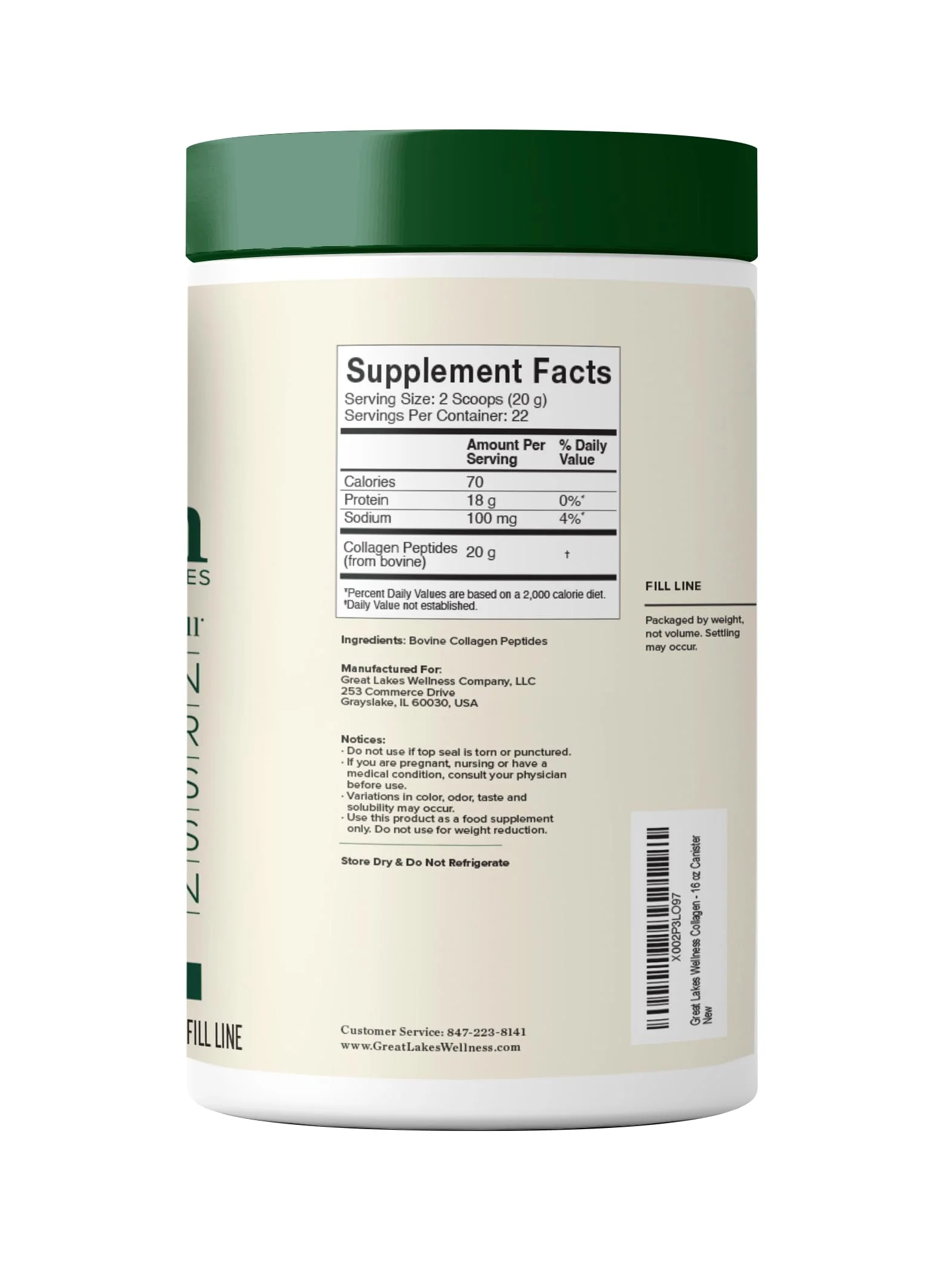 Great Lakes Wellness Collagen Peptides Powder for Skin, Hair, Nails, Joints & Digestion - Unflavored - Quick Dissolve Hydrolyzed, Non-GMO, Keto, Kosher - 16oz - Image 8
