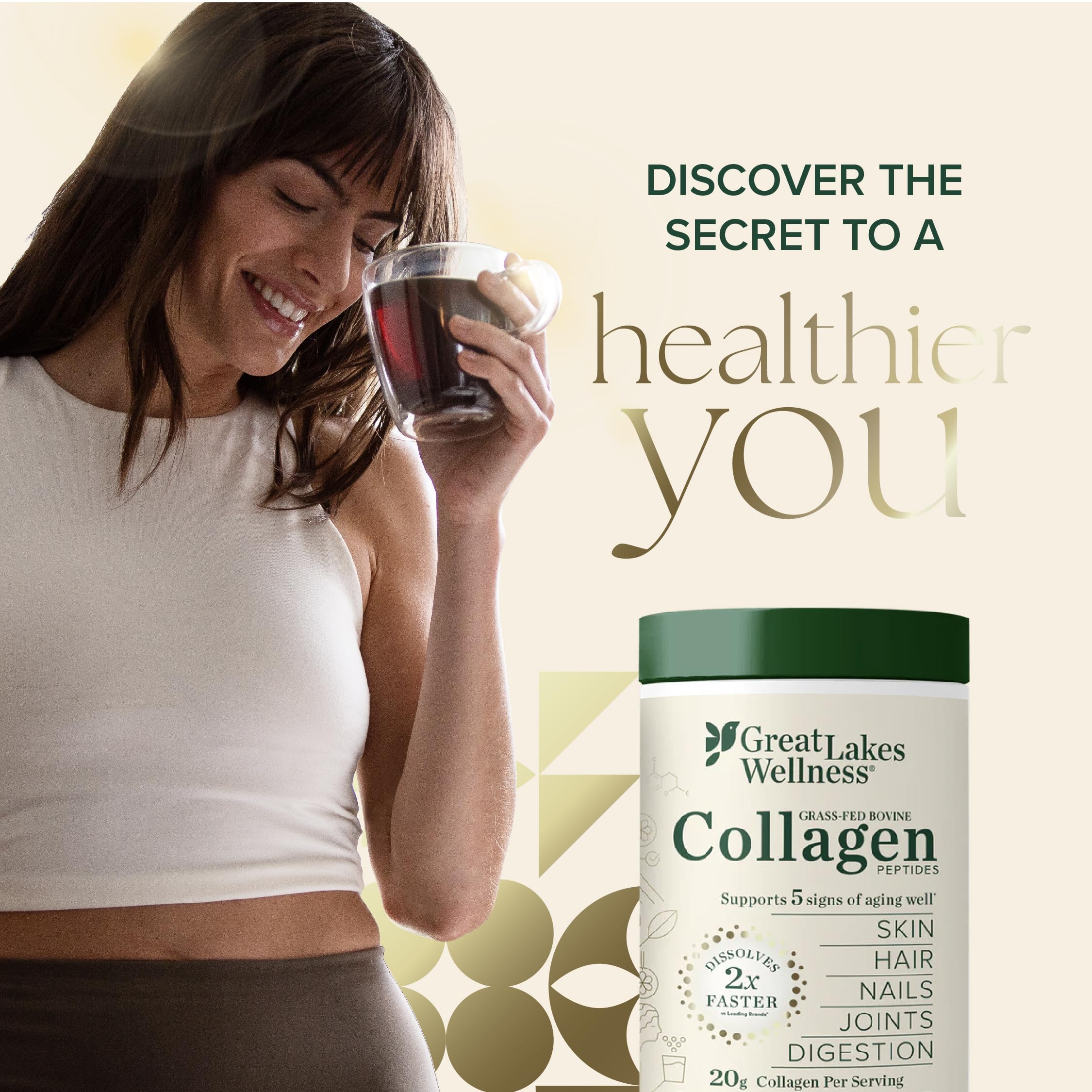 Great Lakes Wellness Collagen Peptides Powder for Skin, Hair, Nails, Joints & Digestion - Unflavored - Quick Dissolve Hydrolyzed, Non-GMO, Keto, Kosher - 20 Sticks - Image 8