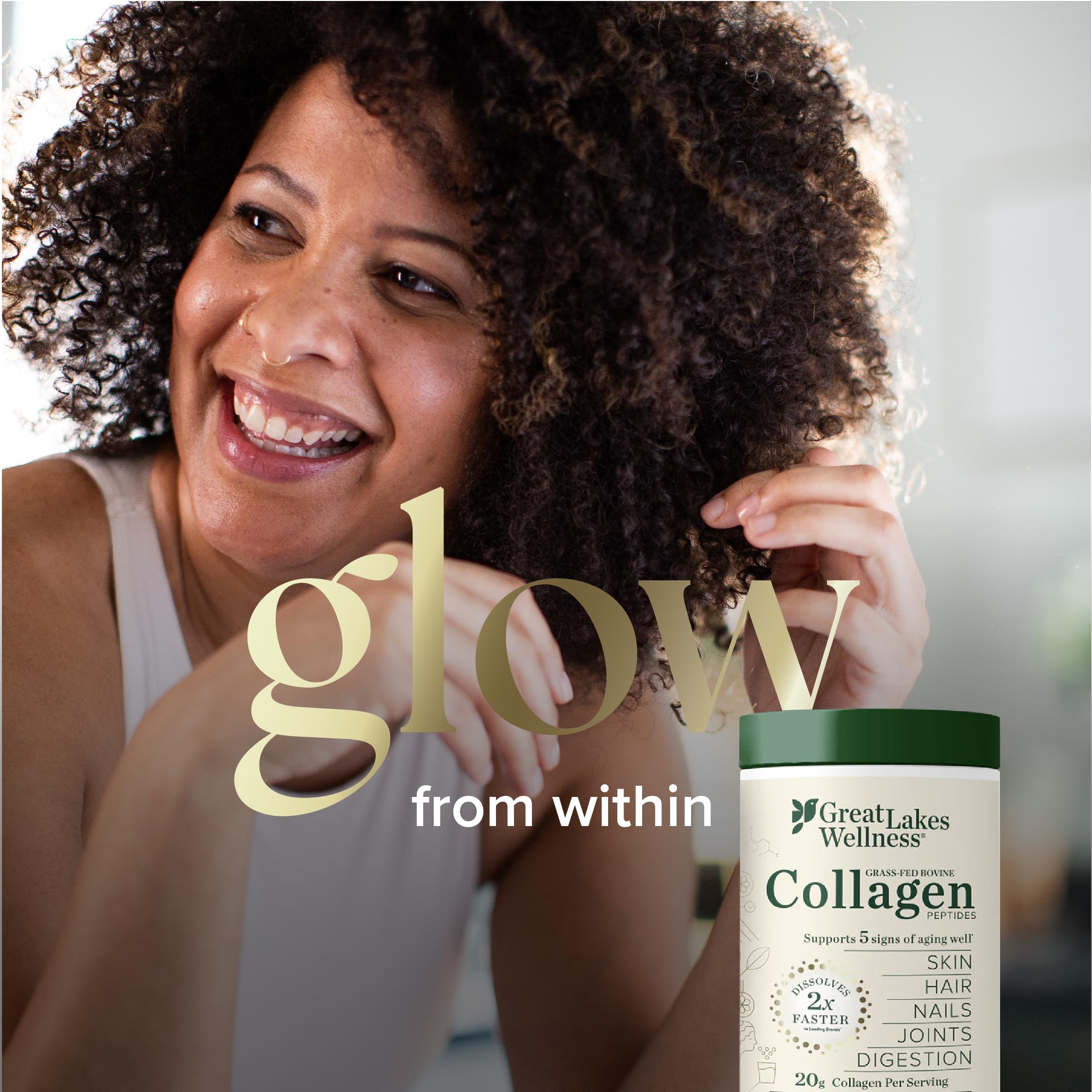 Great Lakes Wellness Collagen Peptides Powder for Skin, Hair, Nails, Joints & Digestion - Unflavored - Quick Dissolve Hydrolyzed, Non-GMO, Keto, Kosher - 20 Sticks - Image 9