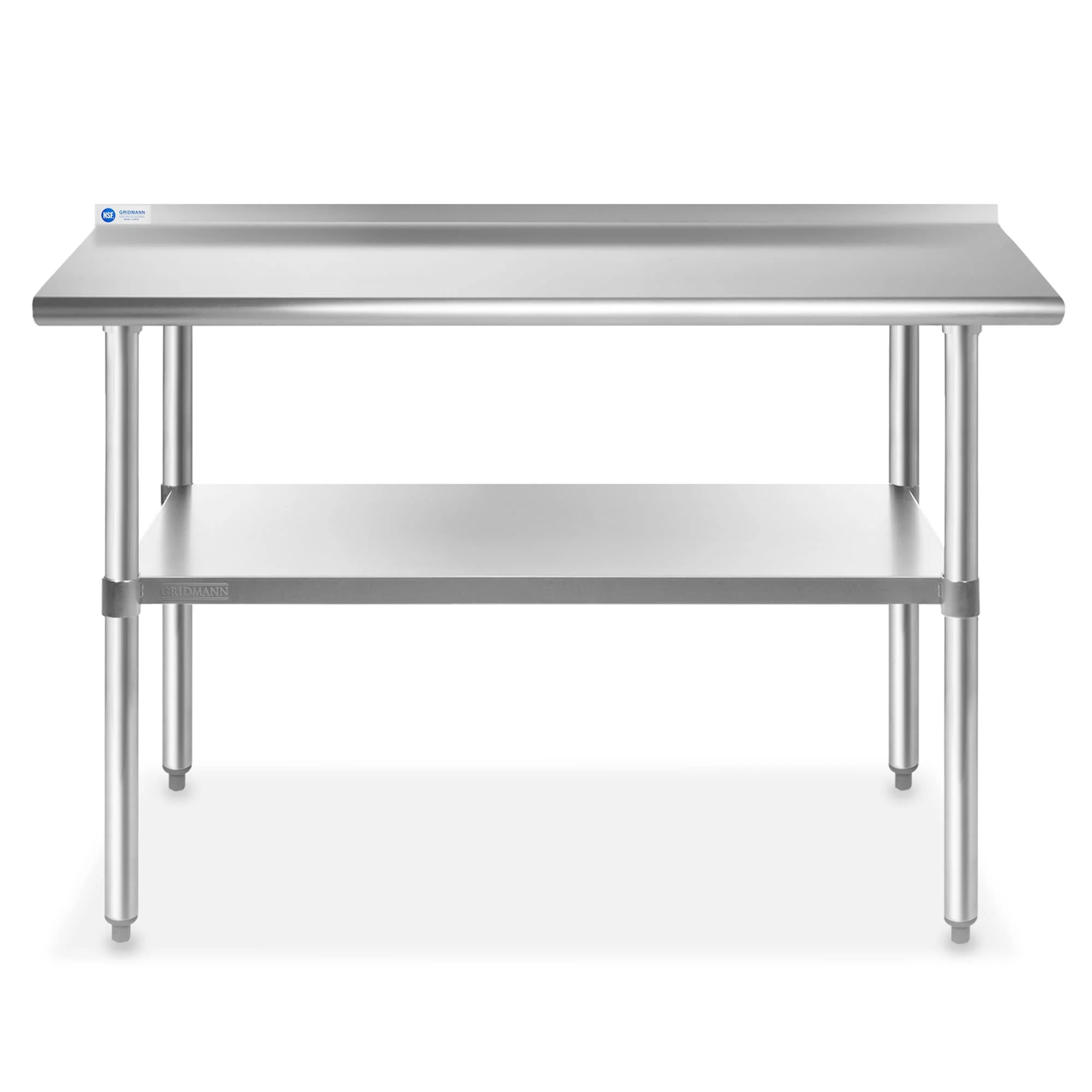 GRIDMANN Stainless Steel Kitchen Prep Table 48 x 24 Inches with Backsplash & Under Shelf, NSF Commercial Work Table for Restaurant and Home - Image 7
