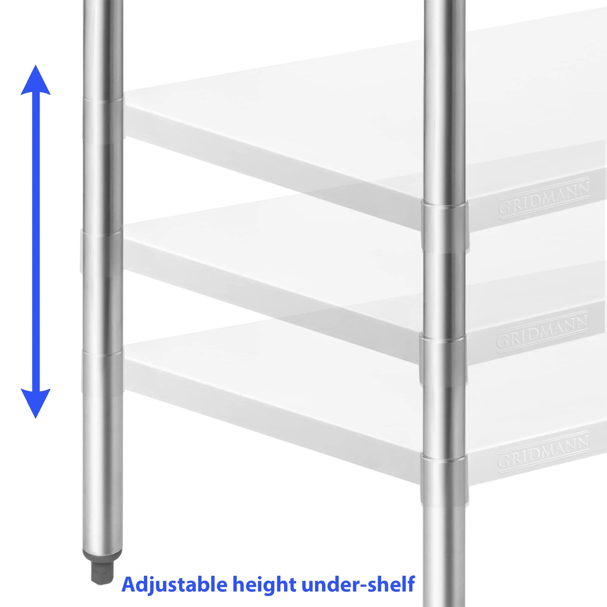 GRIDMANN Stainless Steel Work Table 48 x 24 Inches, NSF Commercial Kitchen Prep Table with Under Shelf for Restaurant and Home - Image 2