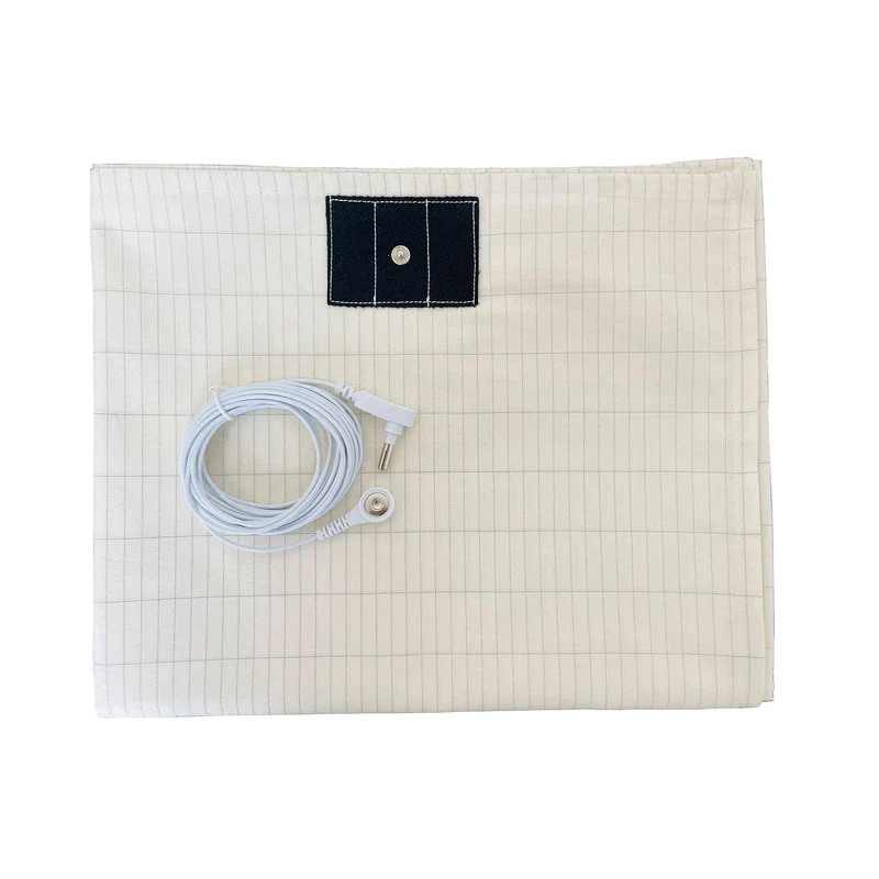 Grounding Sheet Queen 5% Silver Fiber with Grounding Cord Organic for Better Sleep Native Health (60x80 Inch) - Image 2