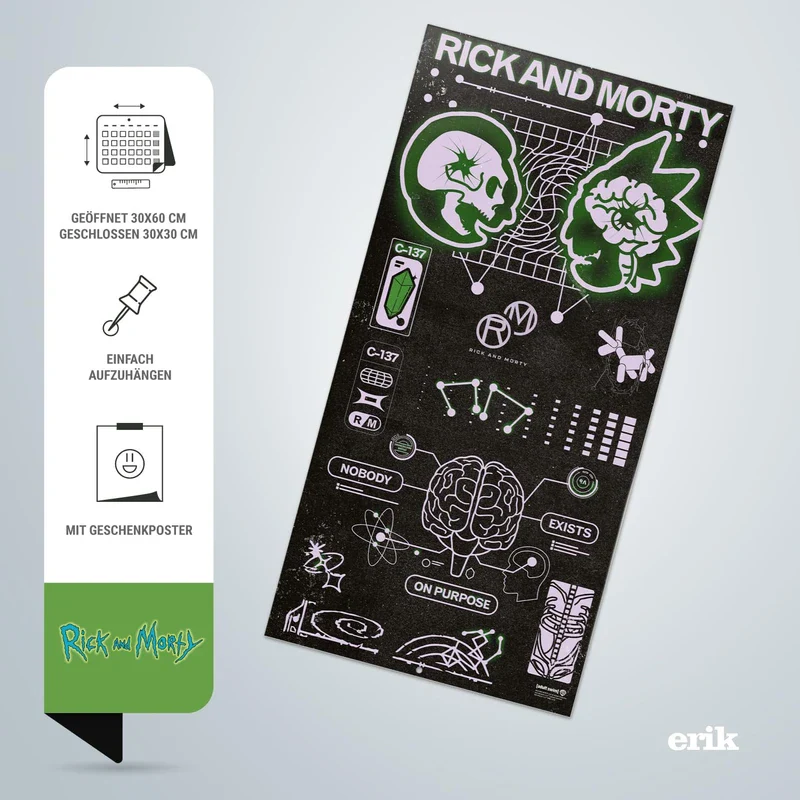 Grupo Erik Calendar 2025 Wall Calendar 2025 Rick and Morty Calendar 2025 Family Planner 30 x 30 cm Annual Calendar 12 Months - Image 3