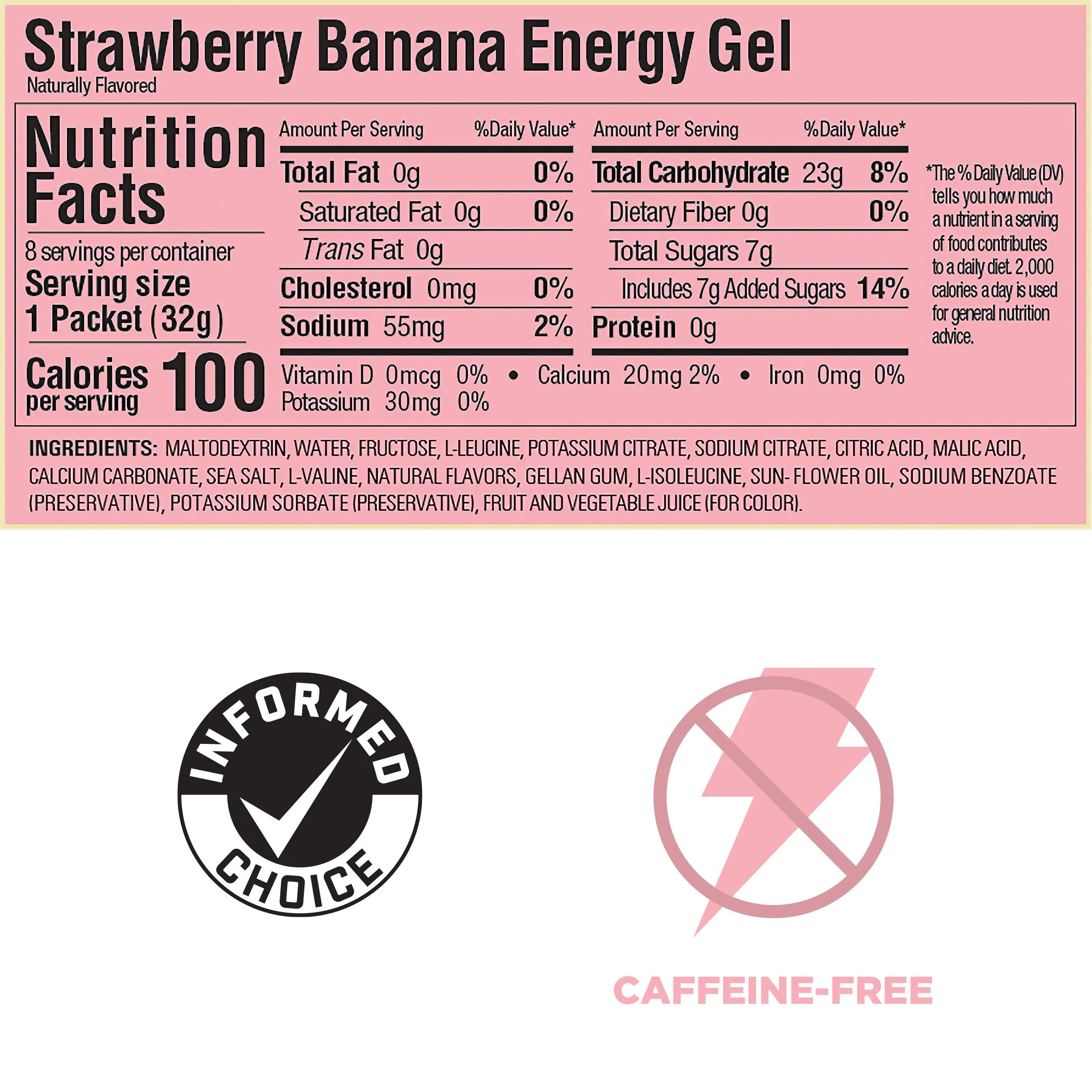 GU Energy Original Sports Nutrition Energy Gel, Vegan, Gluten-Free, Kosher, and Dairy-Free On-the-Go Energy for Any Workout, 8-Count, Strawberry Banana - Image 2