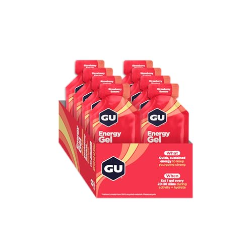 GU Energy Original Sports Nutrition Energy Gel, Vegan, Gluten-Free, Kosher, and Dairy-Free On-the-Go Energy for Any Workout, 8-Count, Strawberry Banana - Image 8