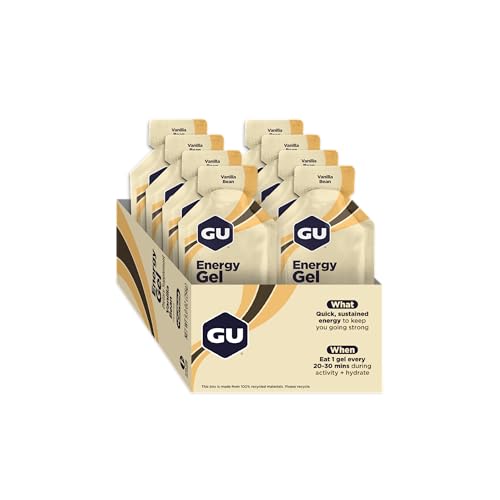 GU Energy Original Sports Nutrition Energy Gel, Vegan, Gluten-Free, Kosher, and Dairy-Free On-the-Go Energy for Any Workout, 8-Count, Vanilla Bean - Image 7