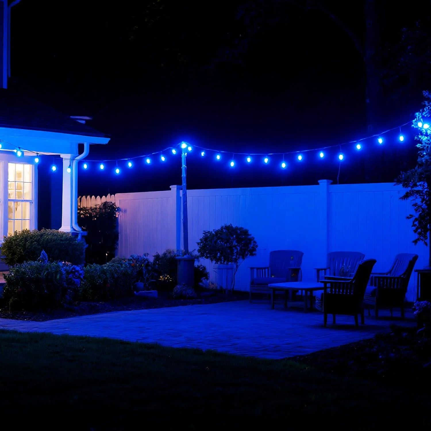 GUILEDUO 15 Pack S14 LED String Light Bulbs, Shatterproof 2 Watt Blue Replacement Bulbs for Outdoor String Light, Waterproof Decorative E26 Base Blue Filament Edison Christmas Light Bulbs, 120V - Image 2