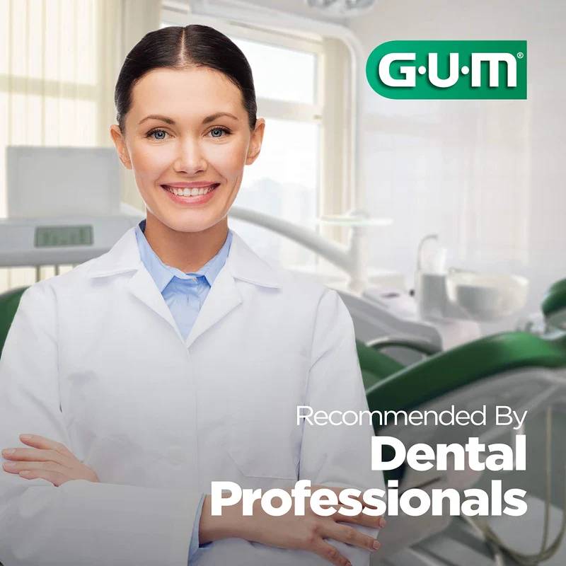 GUM Professional Clean Plus Flosser Picks, Promotes Healthier Gums, Comfort-Pick for Gentle Massage, Fresh Mint Flavour, Teal & White, 6 Bags X 60ct (360 Flossers) - Image 8