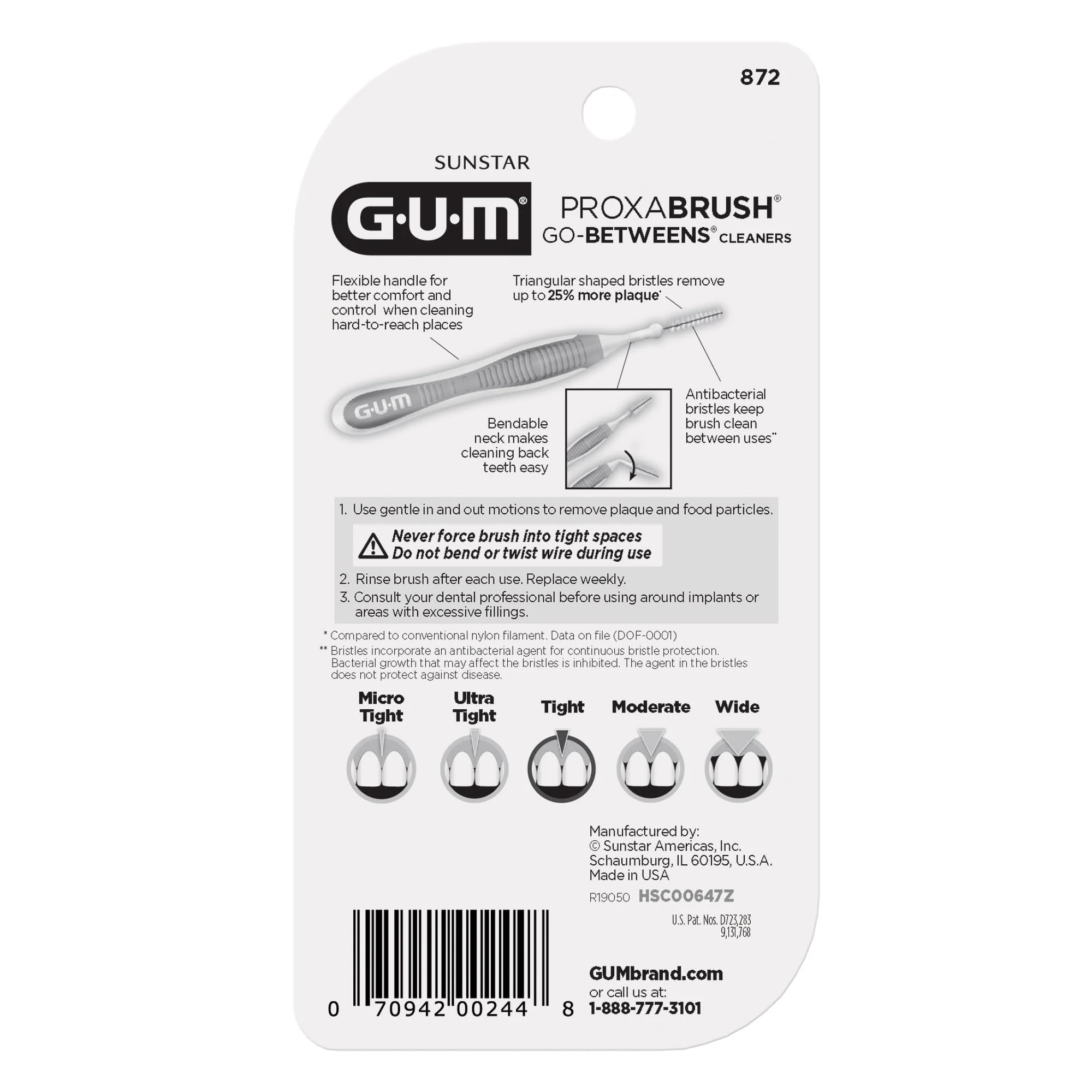 GUM Proxabrush Go-Betweens - Tight - Interdental Brushes - Soft Bristled Dental Picks for Plaque Removal Health - Safe for Braces & Dental Devices, 10 Count (Pack of 4) - Image 2