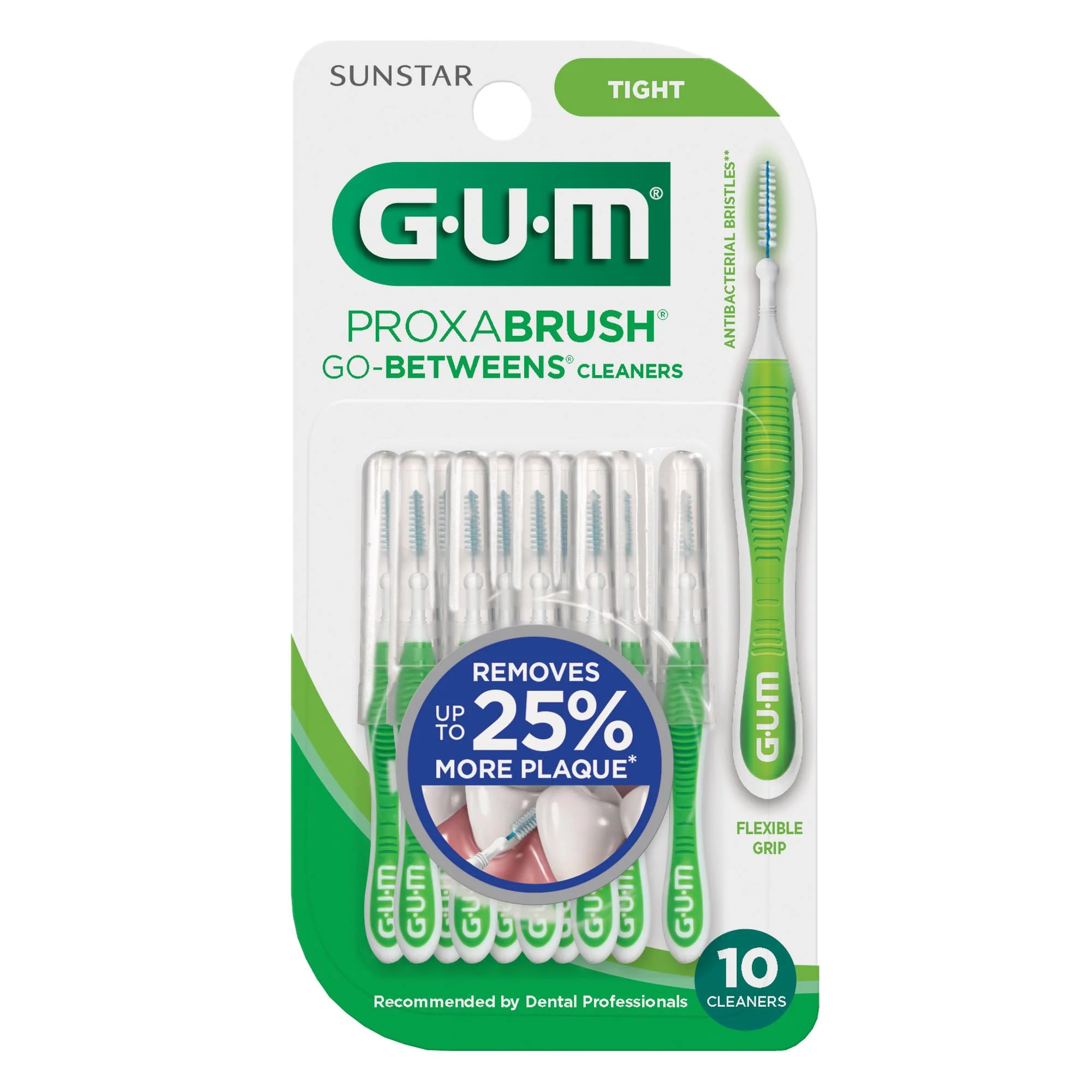 GUM Proxabrush Go-Betweens - Tight - Interdental Brushes - Soft Bristled Dental Picks for Plaque Removal Health - Safe for Braces & Dental Devices, 10 Count (Pack of 4) - Image 3