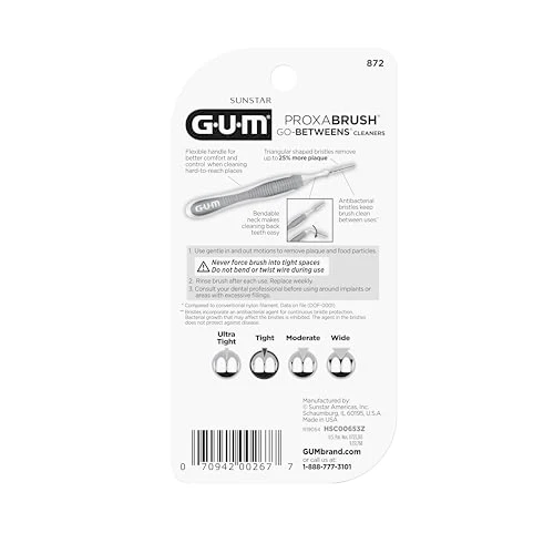 GUM Proxabrush Go-Betweens - Tight - Interdental Brushes - Soft Bristled Dental Picks for Plaque Removal Health - Safe for Braces & Dental Devices, 10 Count (Pack of 4) - Image 9