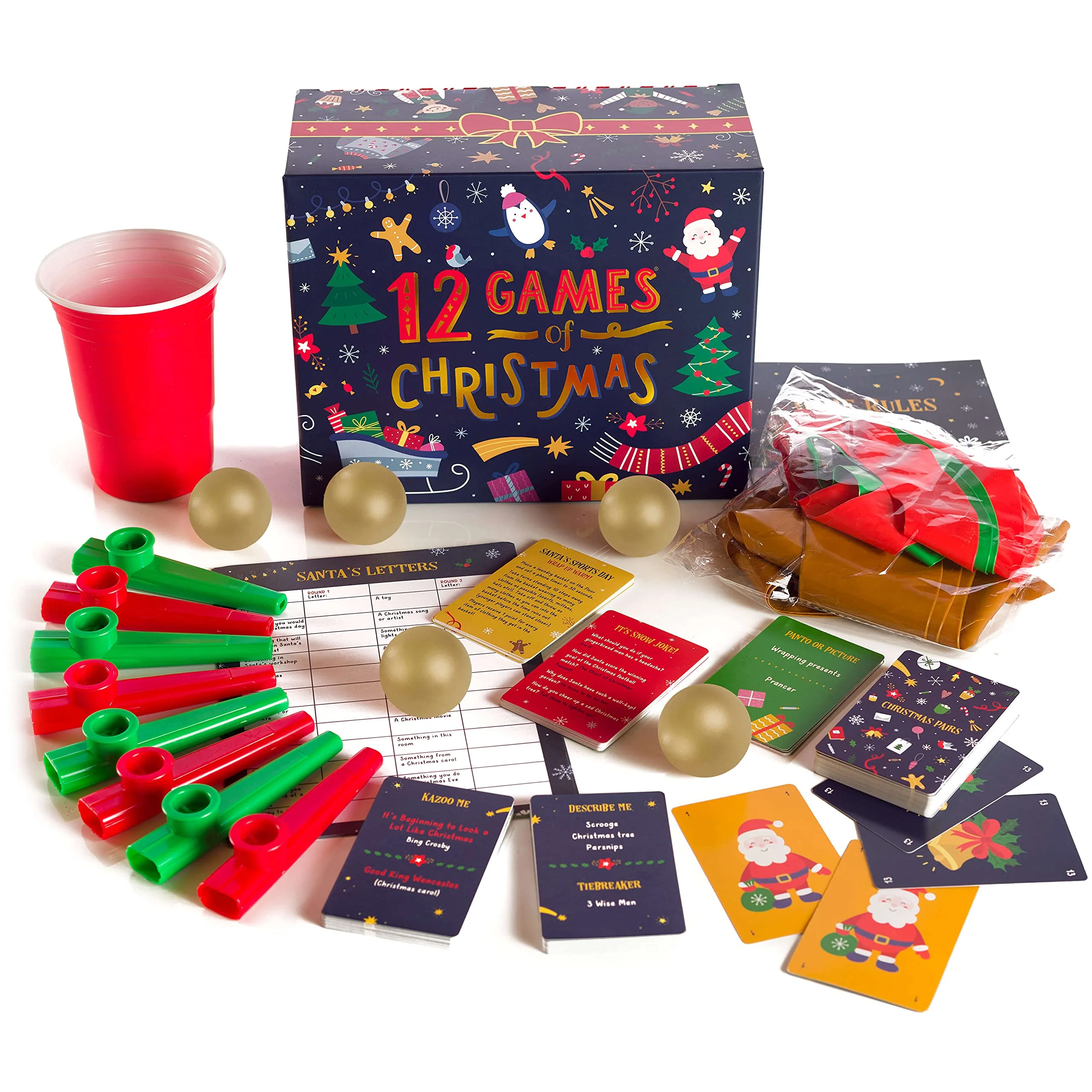 Gutter Games 12 Games of Christmas - 12 Hilarious Holiday Activities [Family Party Games Pack for Kids, Teens & Adults] - by Beat That! Game - Multicolor - Image 6