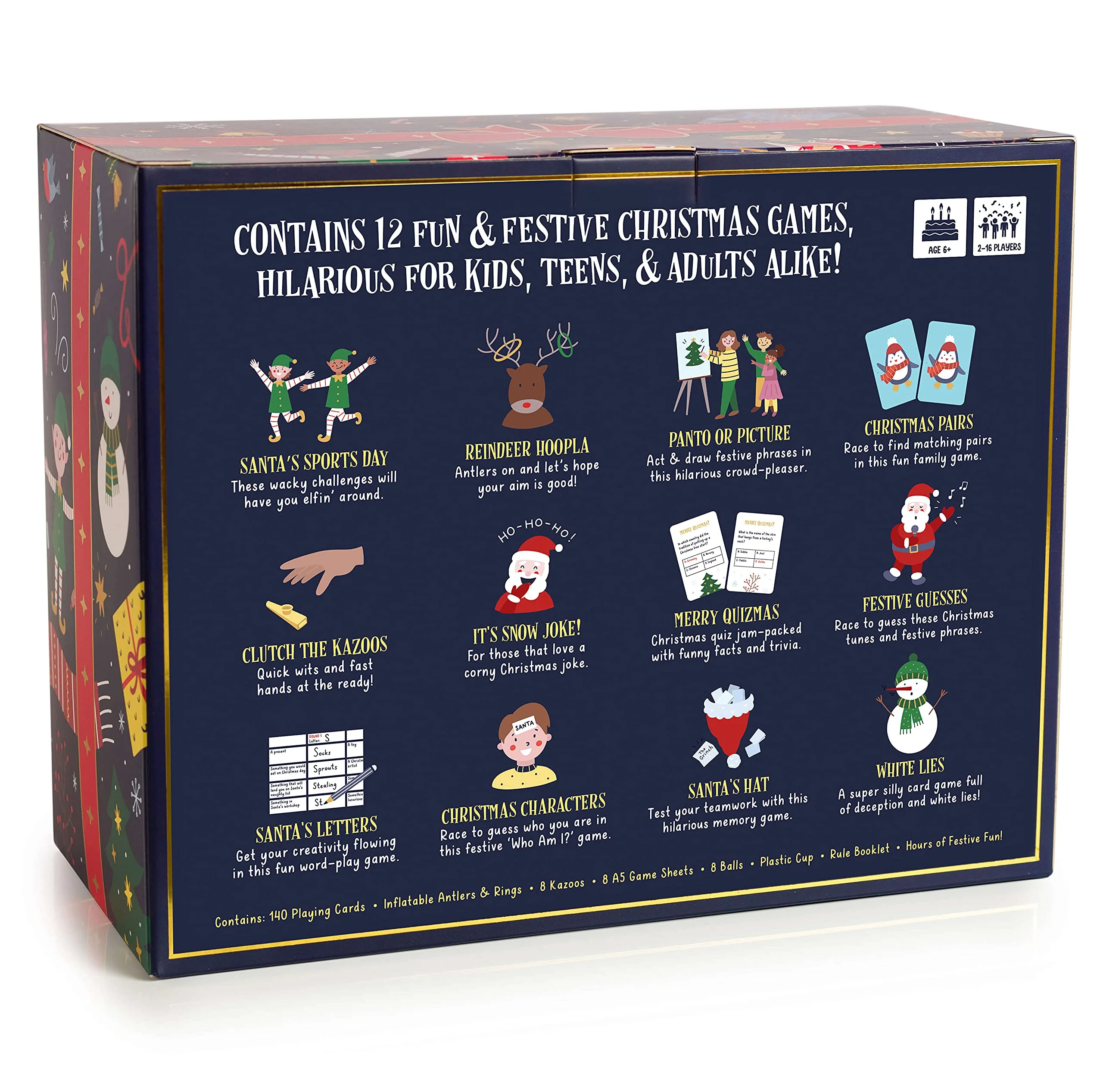 Gutter Games 12 Games of Christmas - 12 Hilarious Holiday Activities [Family Party Games Pack for Kids, Teens & Adults] - by Beat That! Game - Multicolor - Image 7