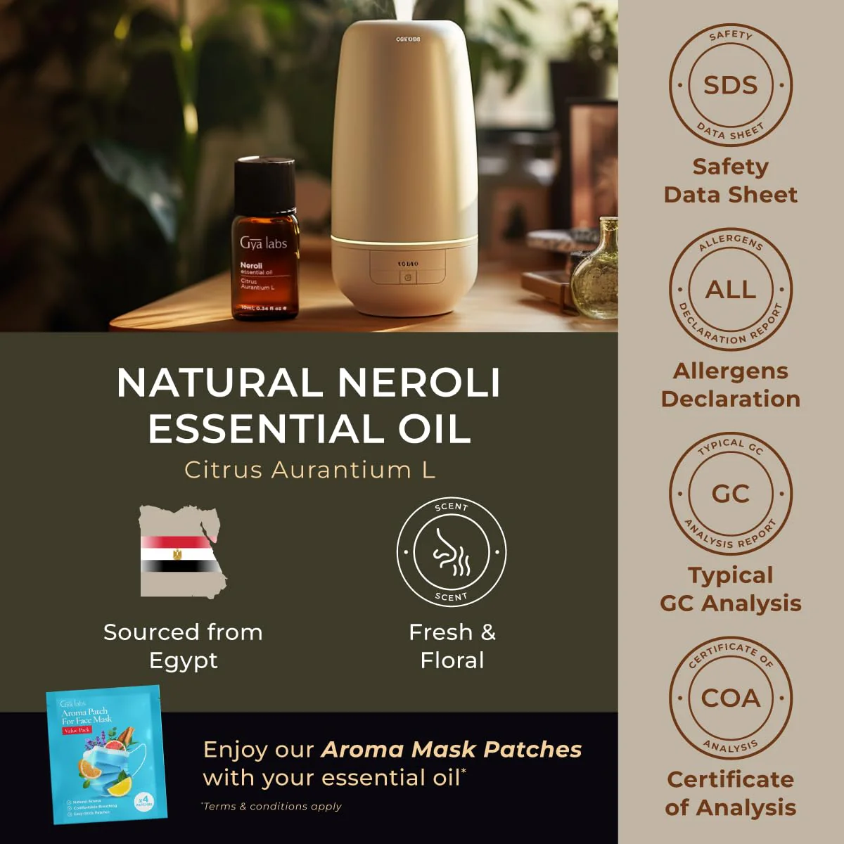 Gya Labs Neroli Essential Oil for Diffuser - 0.34 Fl Oz - 100% Pure Natural Fragrance Neroli Oil for Skin, Face, Aromatherapy & Candle Making - Freshly Floral Scent - Image 2