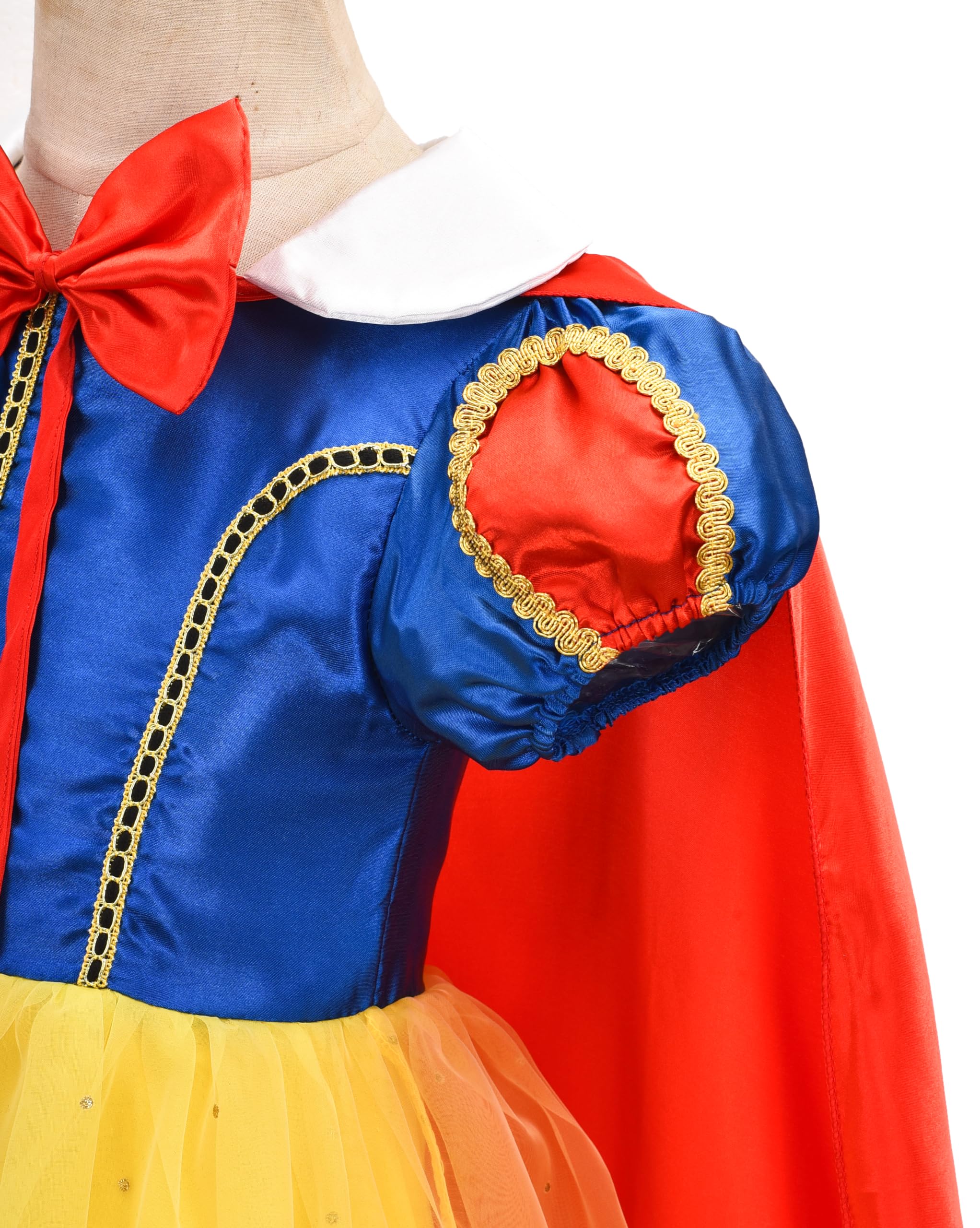 GZ-LAOPAITOU Toddler Girls Princess Dress Up Kids Princess Costume Birthday Party Christmas Dress Up with Cape - Image 3