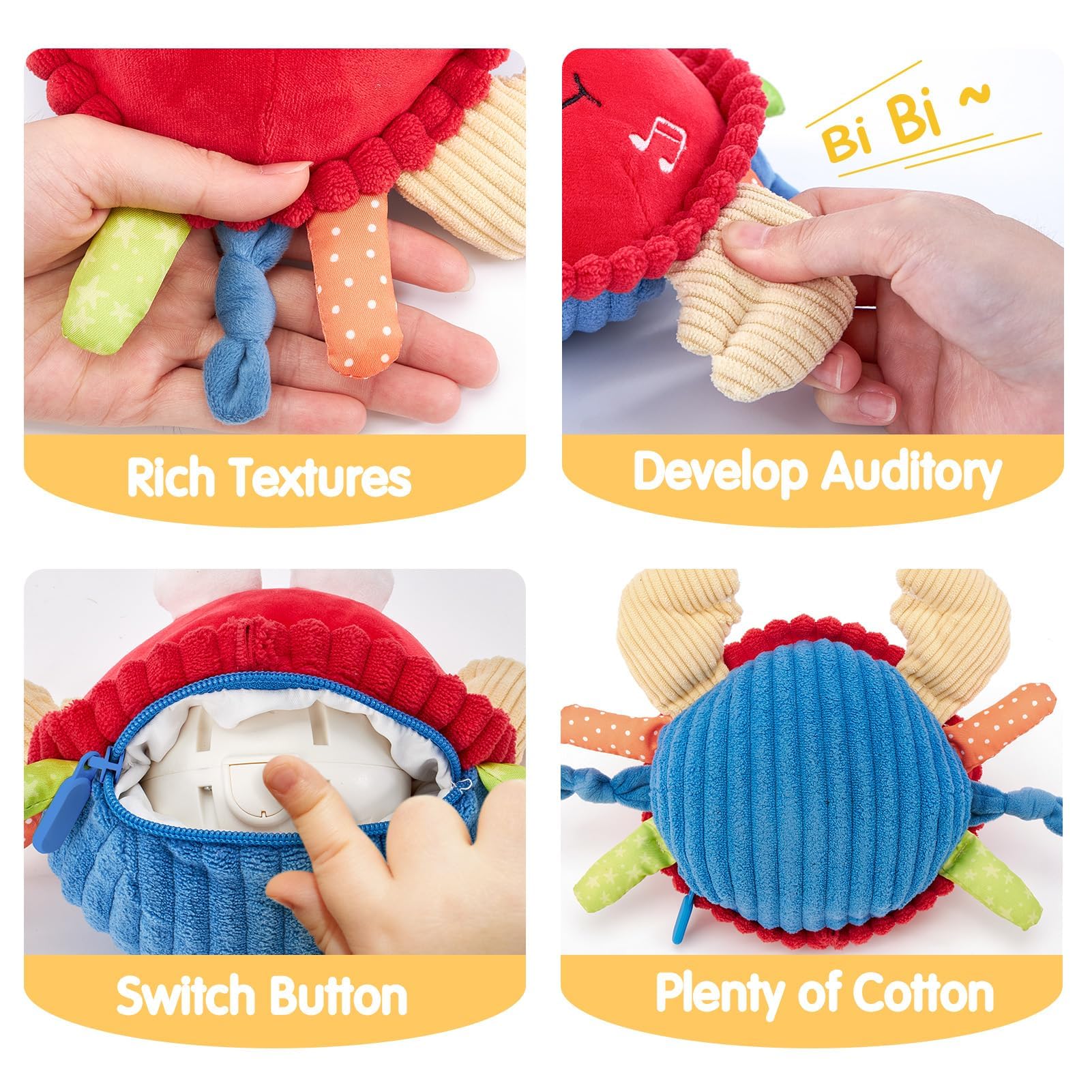 hahaland Baby Toys 6+ 12-18 Months - Crawling Musical Dancing Walking Moving Bouncing Learning Crab Tummy Time Toy Sensory Toddler Toys for 1-3 Year Old Christmas Birthday Gifts Stocking Stuffers - Image 6