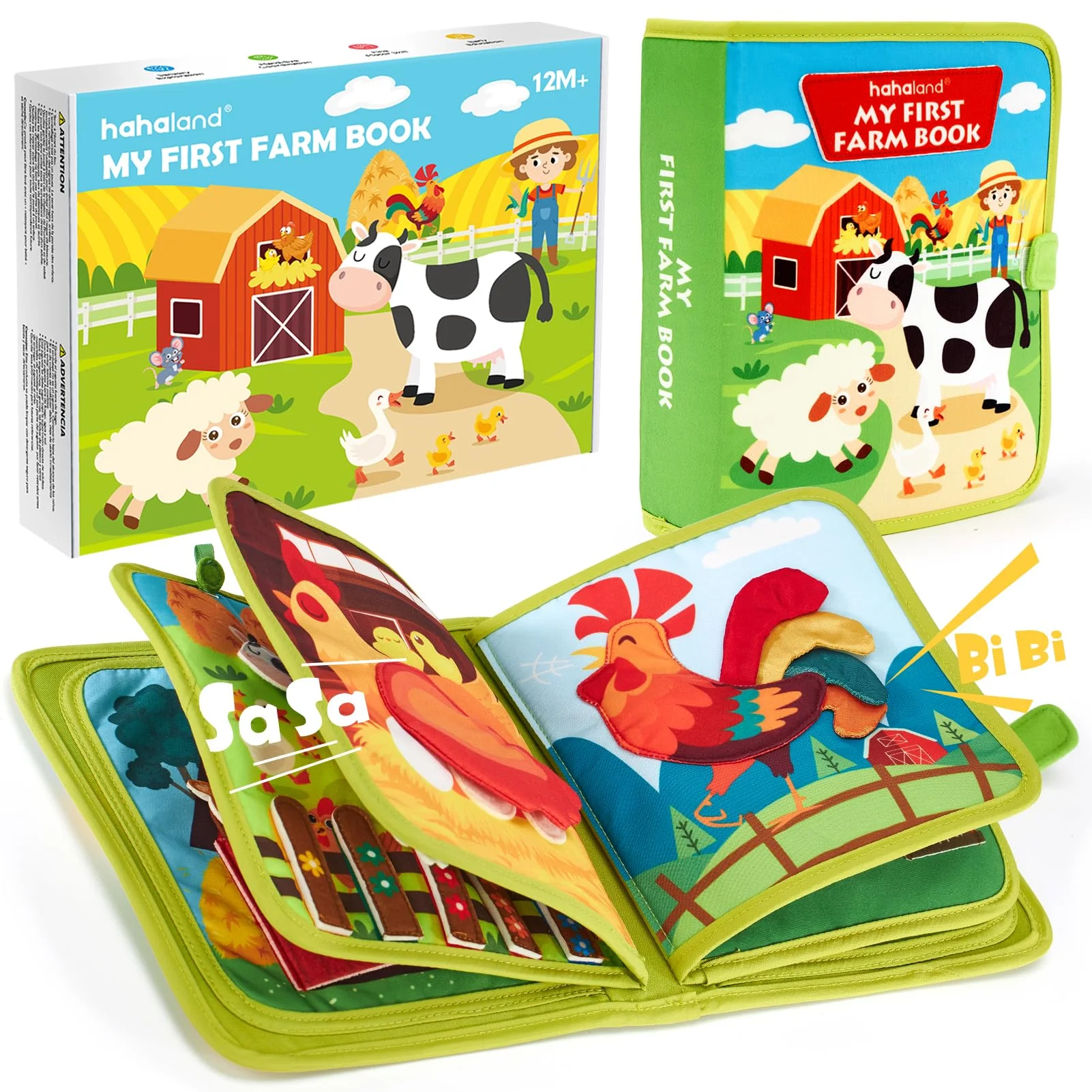 hahaland Busy Book for Toddlers 1-3 - Montessori Toys Busy Board for 1 Year Old Boy Gifts Girl Toys Educational Learning Quiet Activity Books Travel Toy One Year Old Birthday Christmas Toddler Gifts - Image 2
