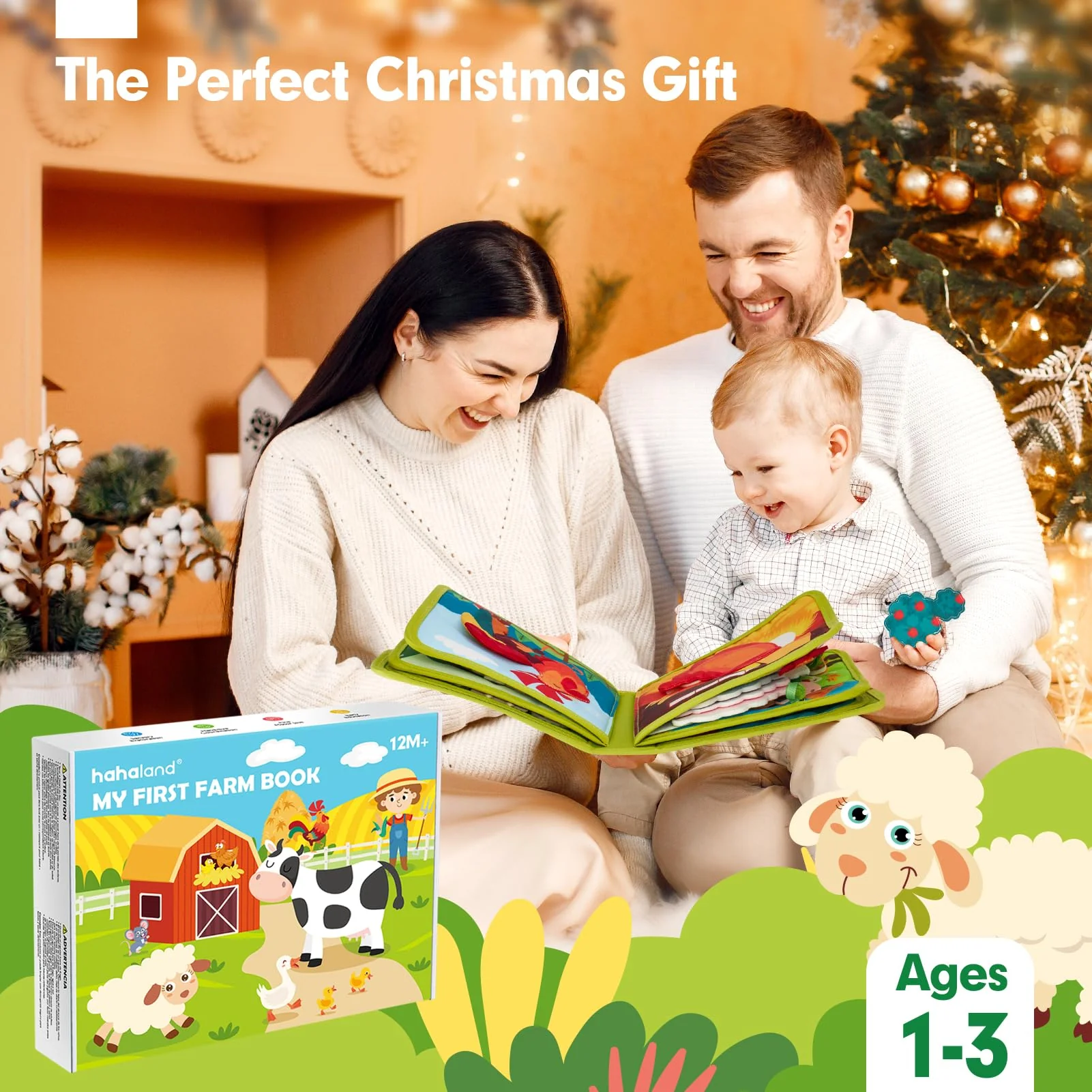 hahaland Busy Book for Toddlers 1-3 - Montessori Toys Busy Board for 1 Year Old Boy Gifts Girl Toys Educational Learning Quiet Activity Books Travel Toy One Year Old Birthday Christmas Toddler Gifts - Image 4