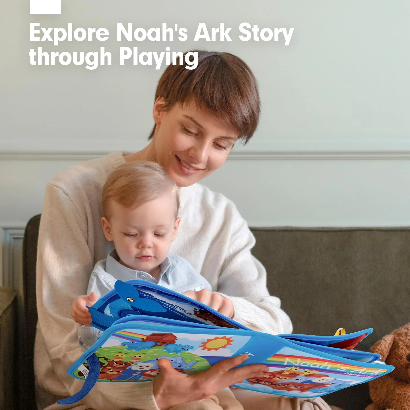 hahaland Noah's Ark Toy Busy Book for Toddlers 1-3 - Baptism Gifts for Boys Girls - Montessori Toys for 1 Year Old, Sensory Early Learning Educational One Year Old Boy Birthday Christmas Toddler Gifts - Image 5