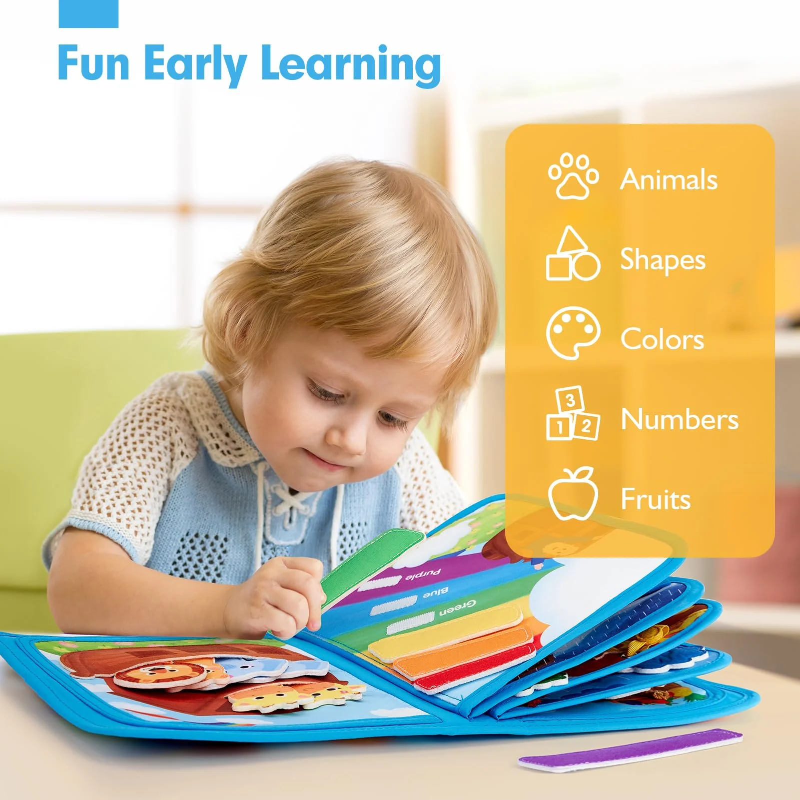 hahaland Noah's Ark Toy Busy Book for Toddlers 1-3 - Baptism Gifts for Boys Girls - Montessori Toys for 1 Year Old, Sensory Early Learning Educational One Year Old Boy Birthday Christmas Toddler Gifts - Image 8