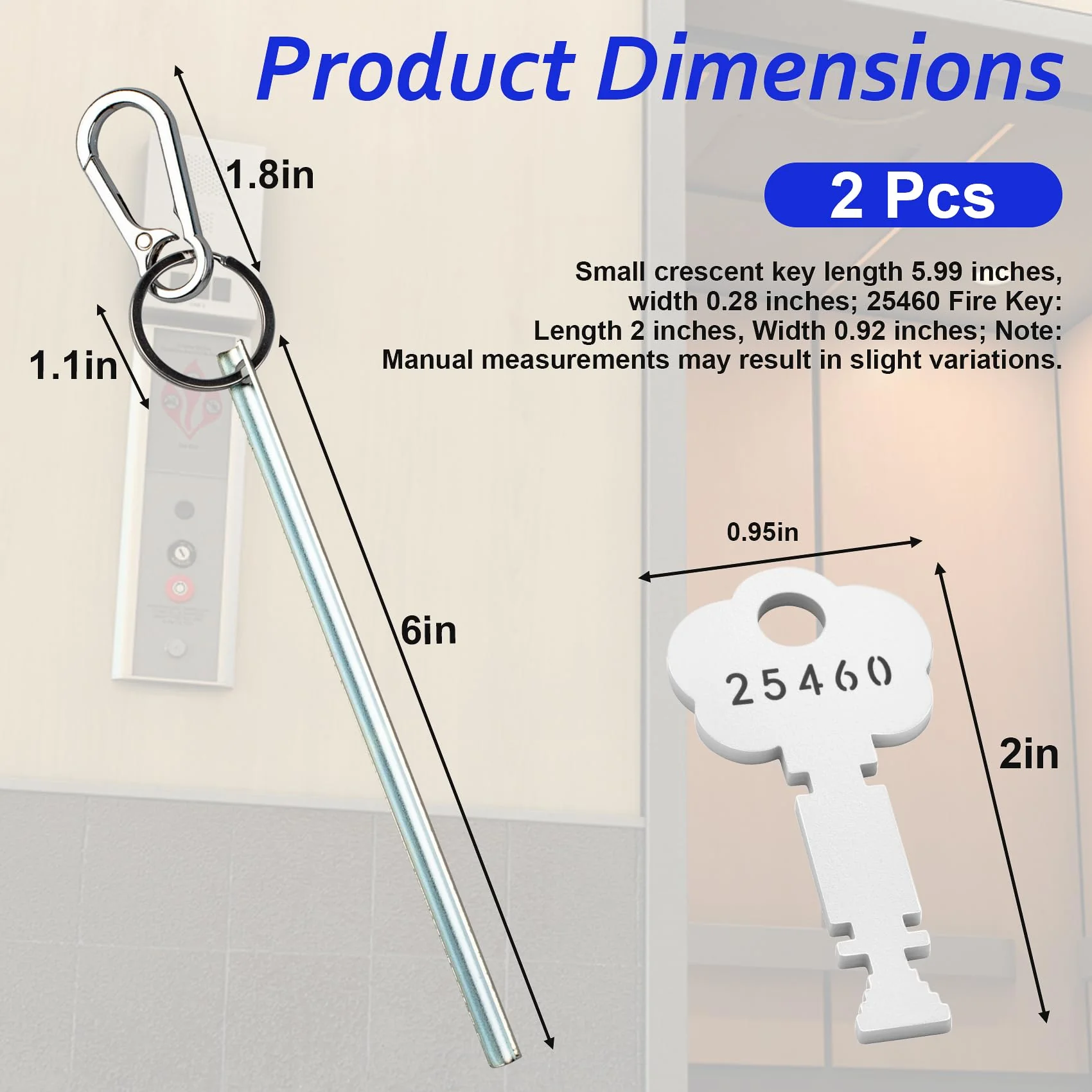 Half-Moon Elevator Door Key + 25460 Fire Alarm Key Set, Rapid Rescue & Maintenance Tool Kit, Fire Rescue & Emergency Door Breaching Keys, Firefighter-Specific Tools, Silver, Portable & Durable, 2-Pack - Image 7