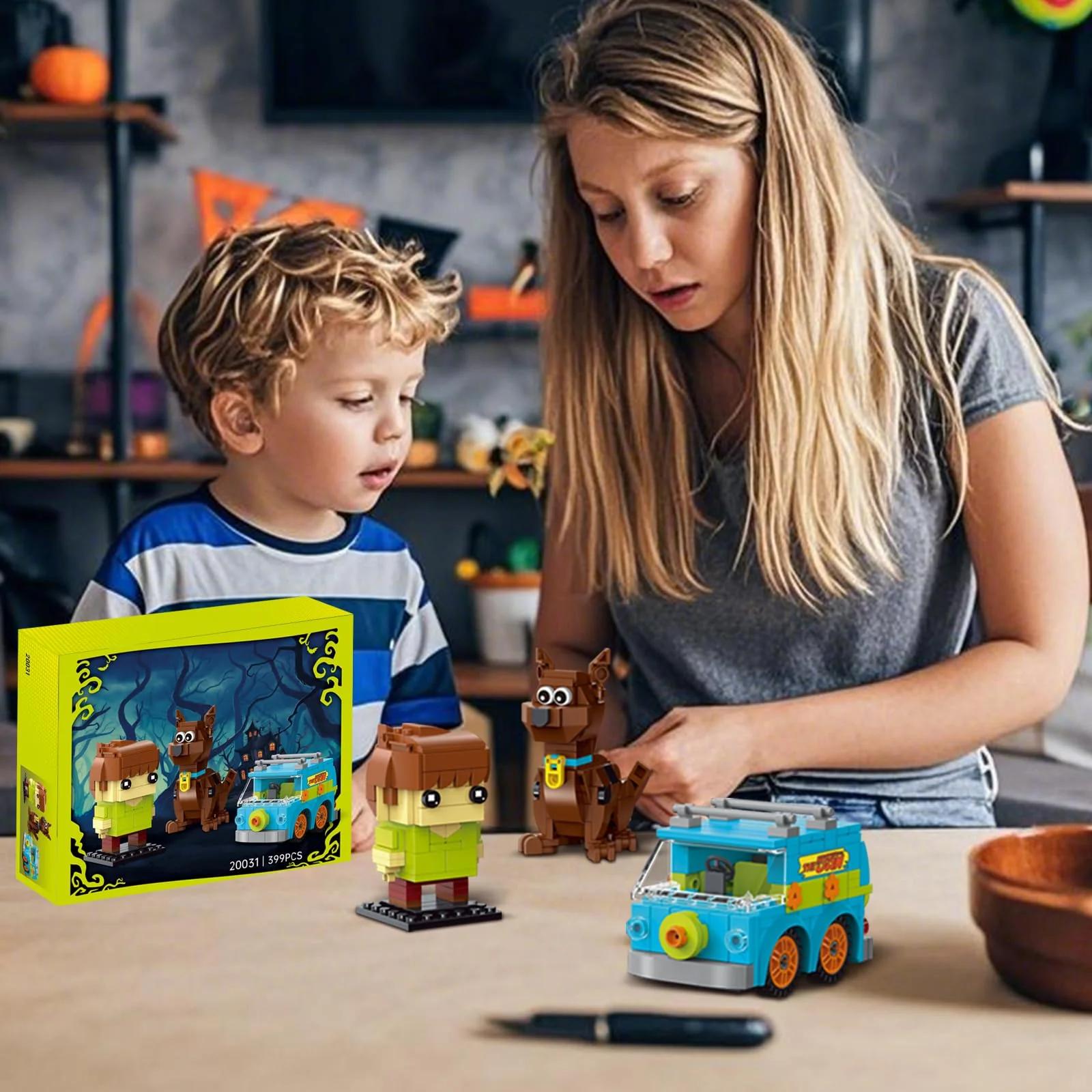 Halloween Horror Action Figure Building Toys Compatible with Lego for Adults,Christmas Decor Toy Car for Moive Fan,Ideas Gift for Kids 8-14 Years and UP 399 Pcs - Image 6