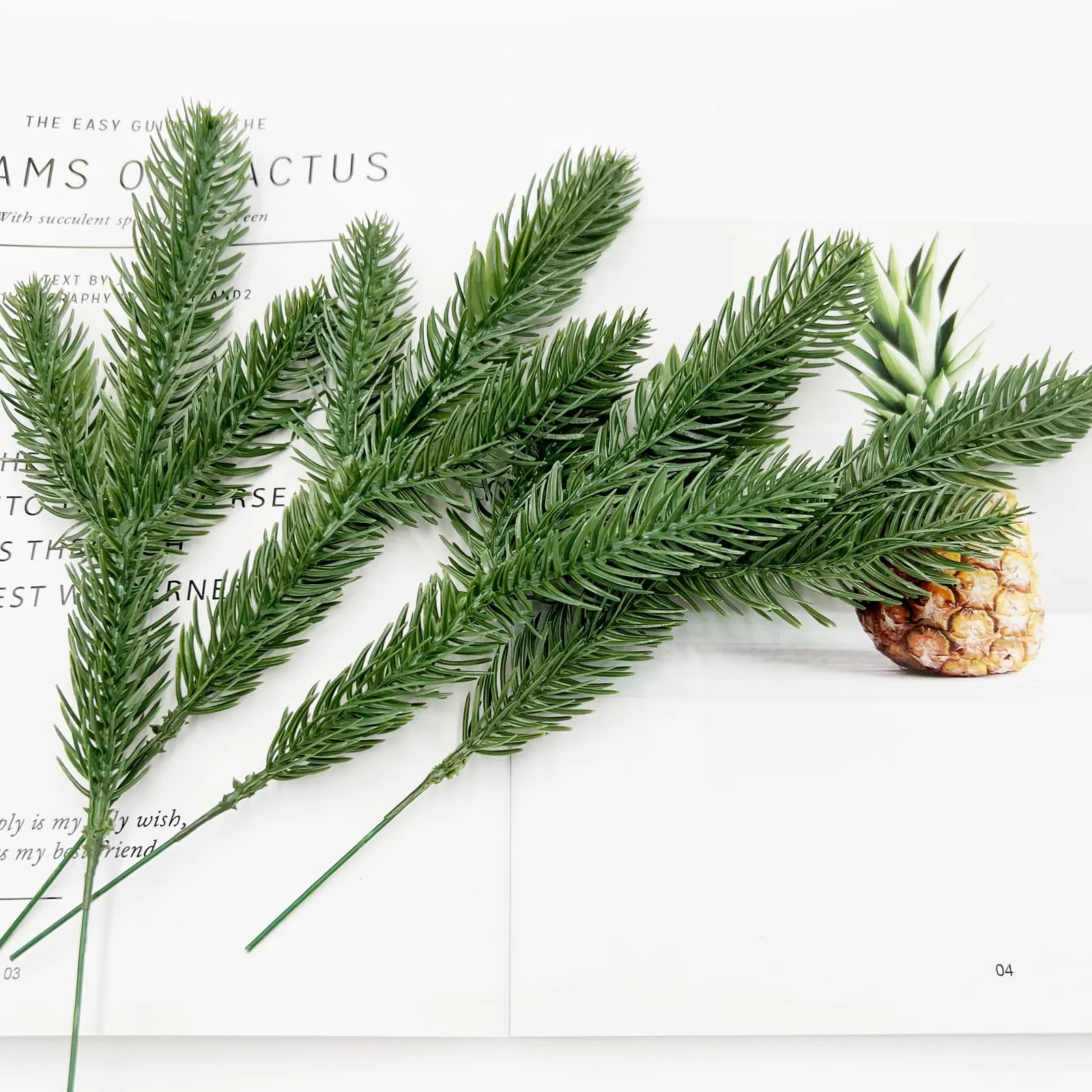 Hananona 100 Pcs Artificial Pine Branches Green Plants Pine Needles DIY Accessories for Garland Wreath Christmas and Home Garden Decor (100, Green) - Image 7