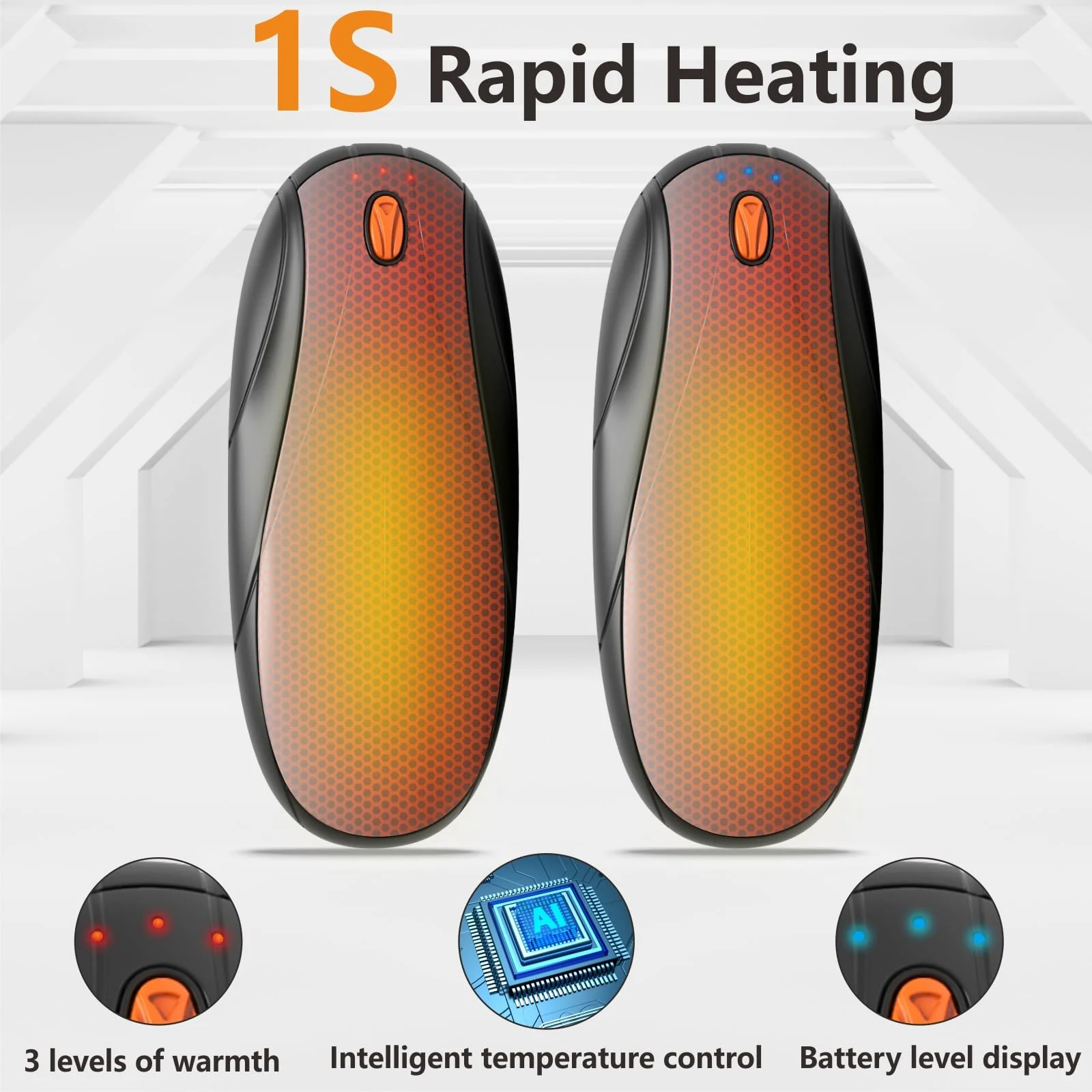 Hand Warmers Rechargeable 2 Pack, 14000mAh Electric Hand Warmers with Charging Case, Quick Charge Portable Heater,Gifts for Christmas, Winter, Outdoor, Camping, Hunting Accessories - Image 6