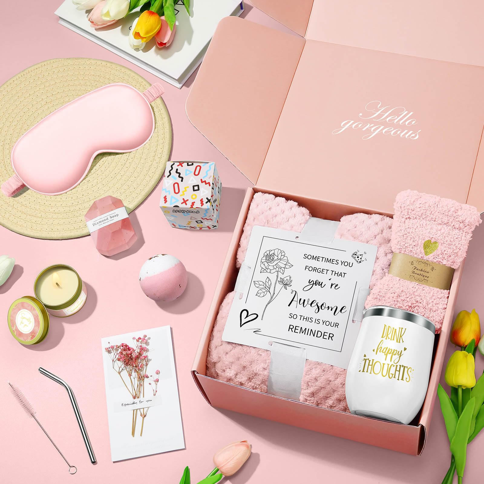 Happy Birthday Gifts for Women Mom Her Friend Sister Wife Grandma, Self Care Gifts Get Well Gifts Unique Relaxing Spa Gift Basket Set, Christmas Gifts for Women Mom Wife Grandma Friends Sister - Image 7